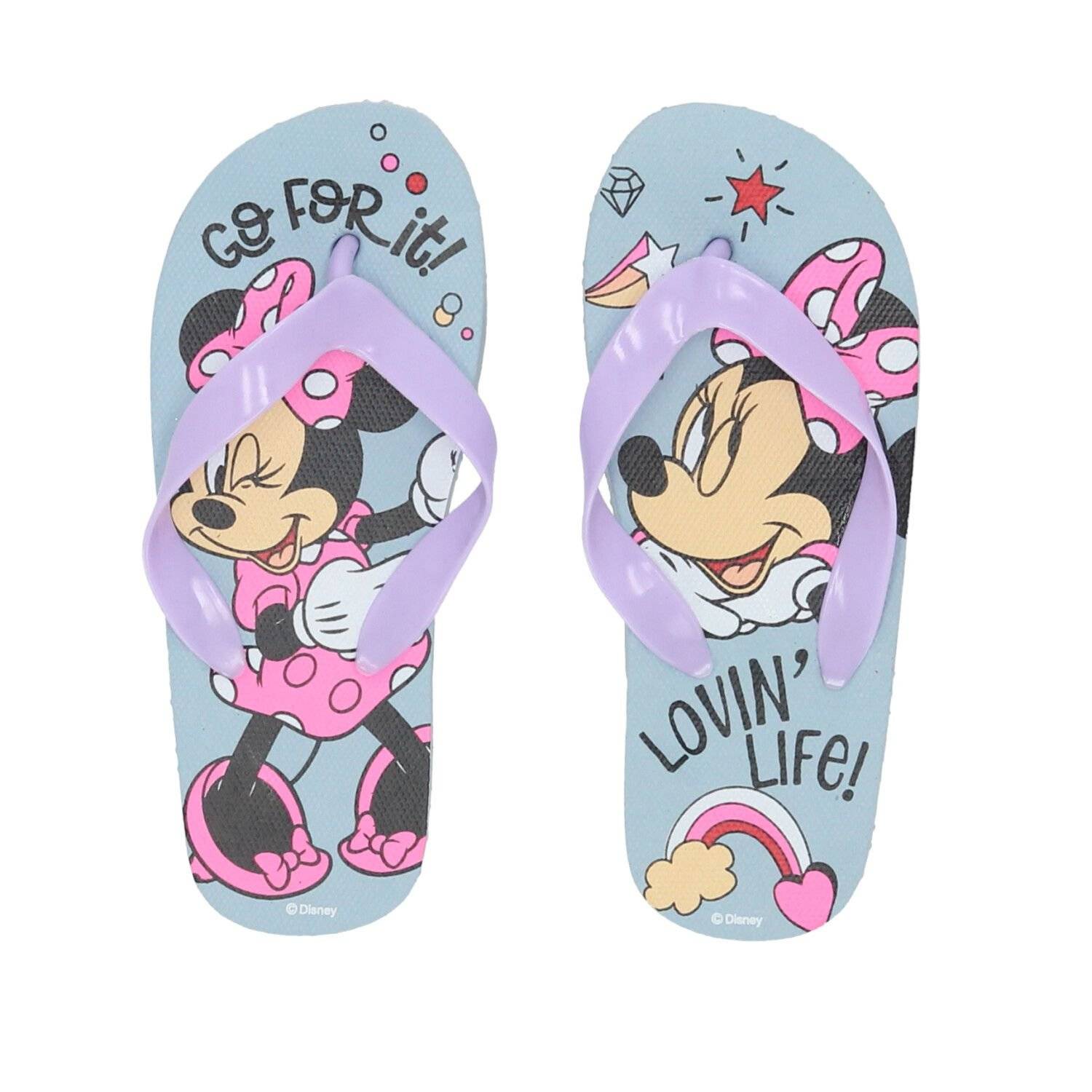 Minnie Mouse Bade-Sandalen Flip-Flops Badeschlappen Badelatschen für Kinder Lila 24/26 cm