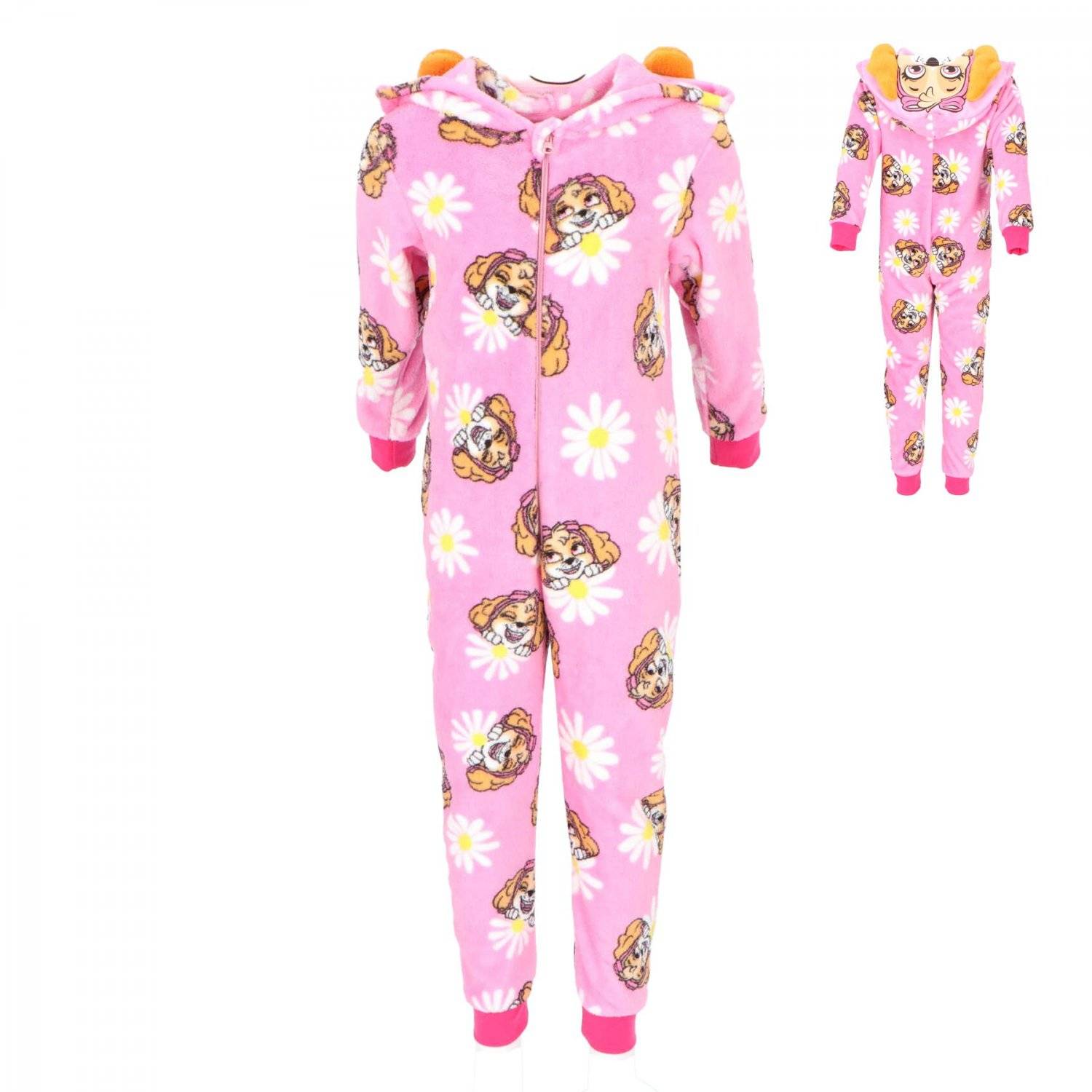 PAW Patrol Fleece Onesie Schlafoverall Jumpsuit Kinder Nachtwäsche mit Hoodie 98/104 cm