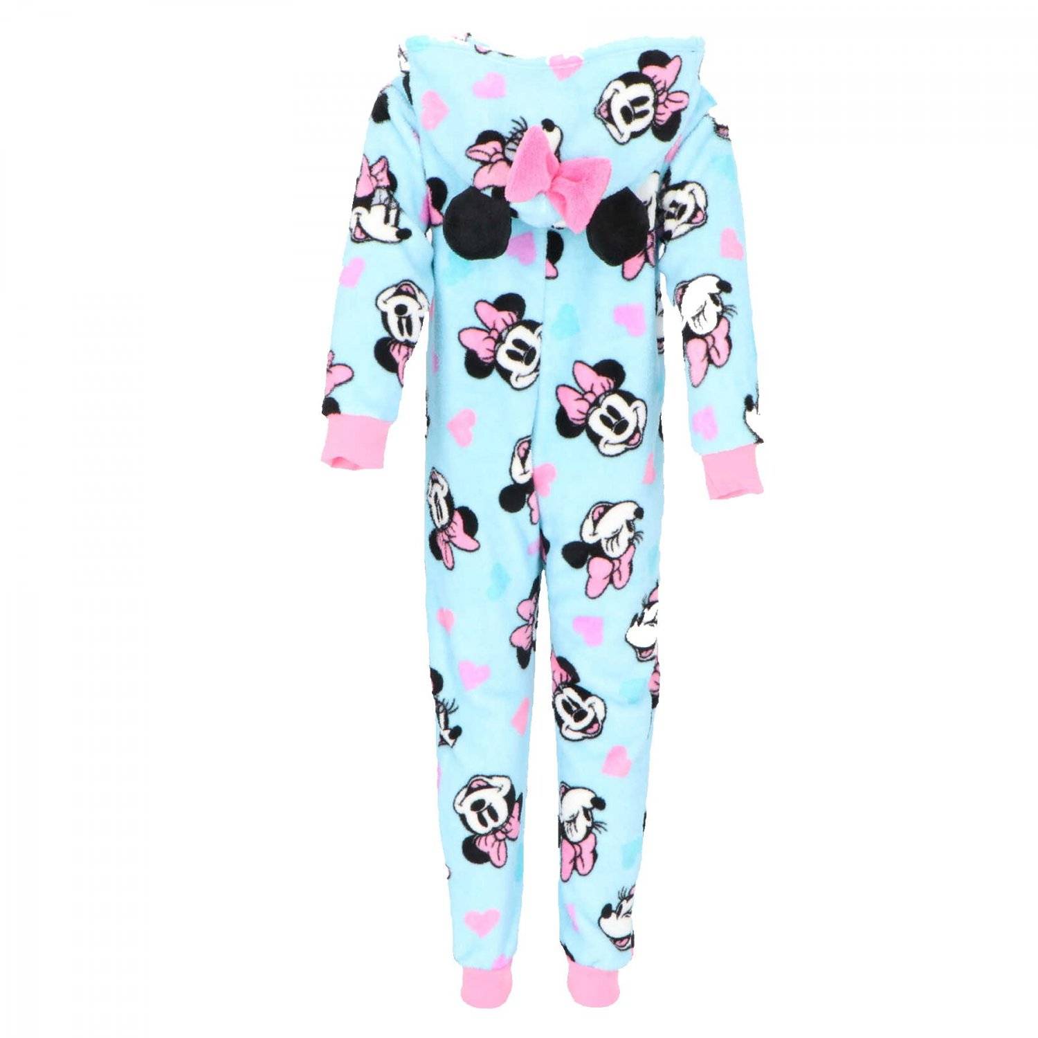 Minnie Maus Kuscheliger Fleece Onesie Schlafanzug Jumpsuit Kinder Pyjamas mit Hoodie 110/116 cm