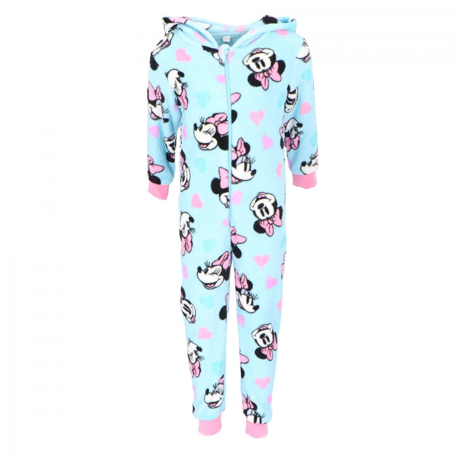 Minnie Maus Kuscheliger Fleece Onesie Schlafanzug Jumpsuit Kinder Pyjamas mit Hoodie 110/116 cm