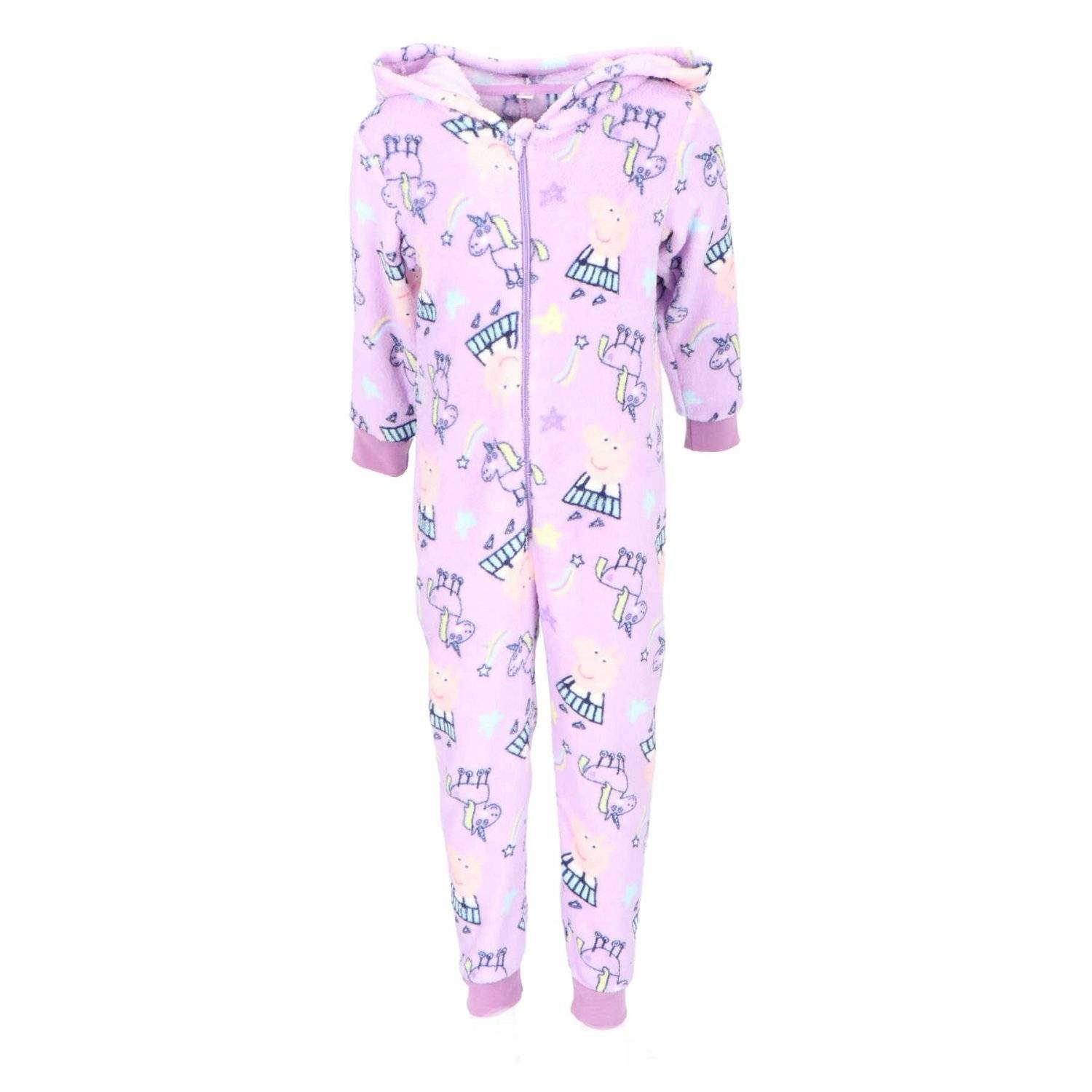 Peppa Pig Fleece Jumpsuit Onesie Pyjamas mit Hoodie Gemütlicher Schlafanzug für kleine Fans 110/116 cm