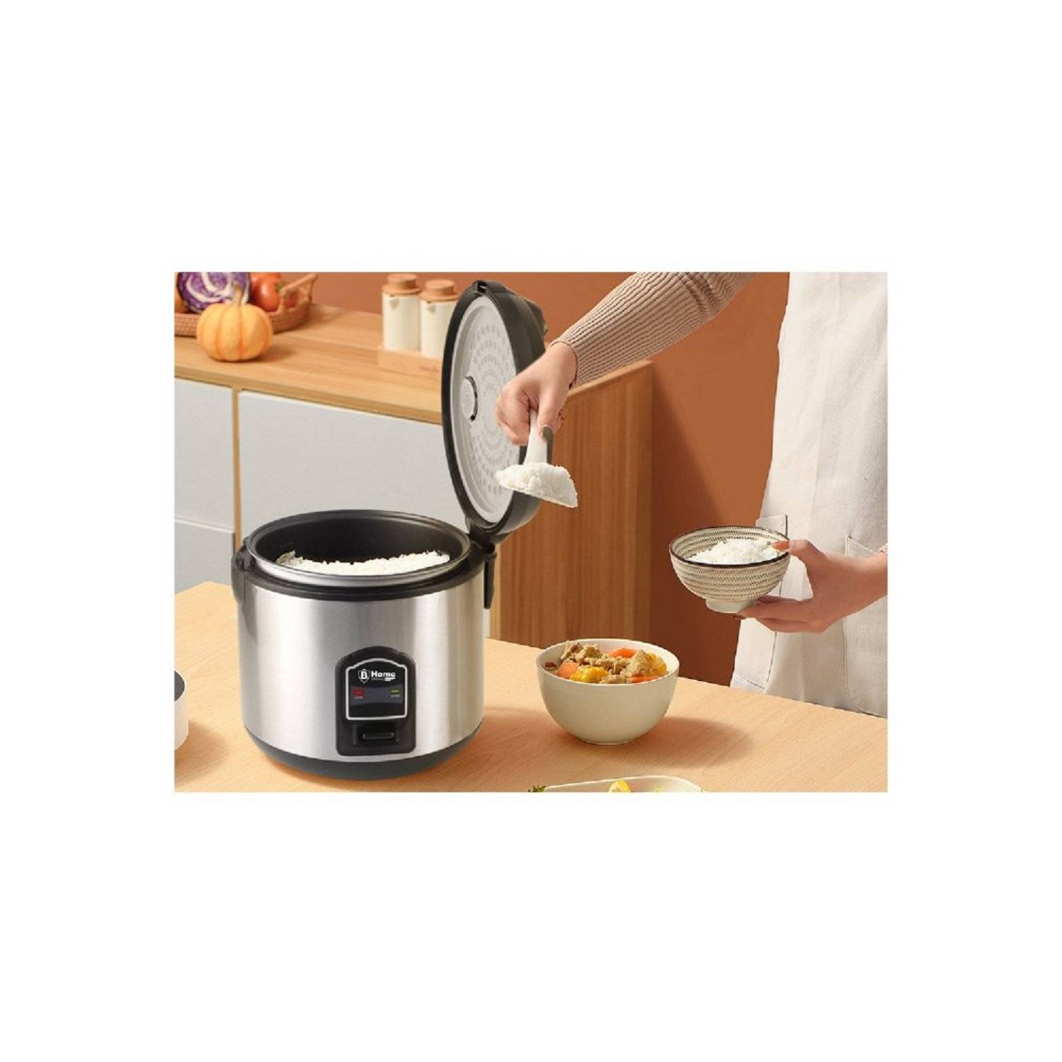 Multi Dampfkocher Reiskocher und Dampfgarer mit Zubehör 1,5 Liter - 500W