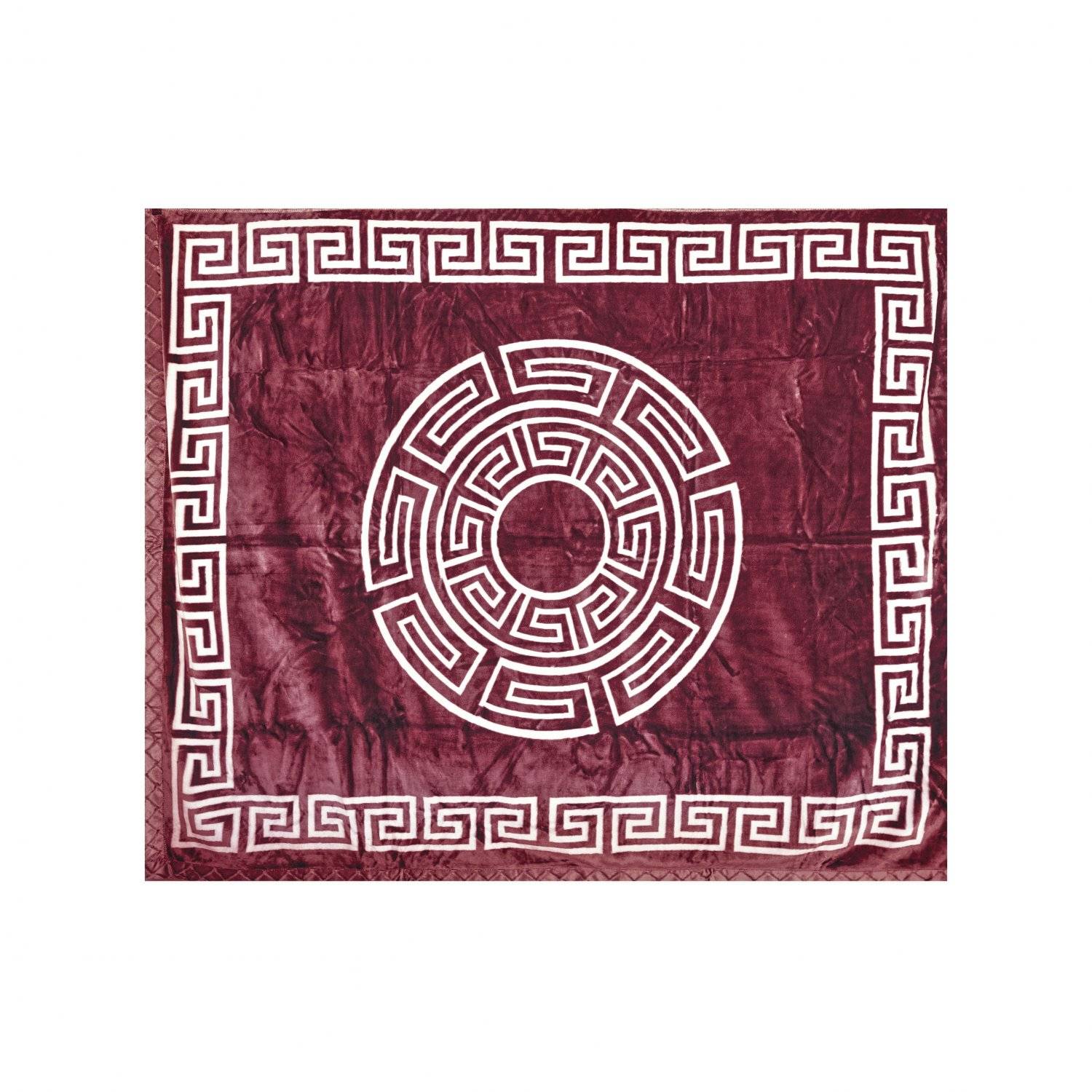 Weiche Decke aus Polyester mit Muster 200 cm x 240 cm Doppellagig Kuscheldecke Fleecedecke Bordeaux