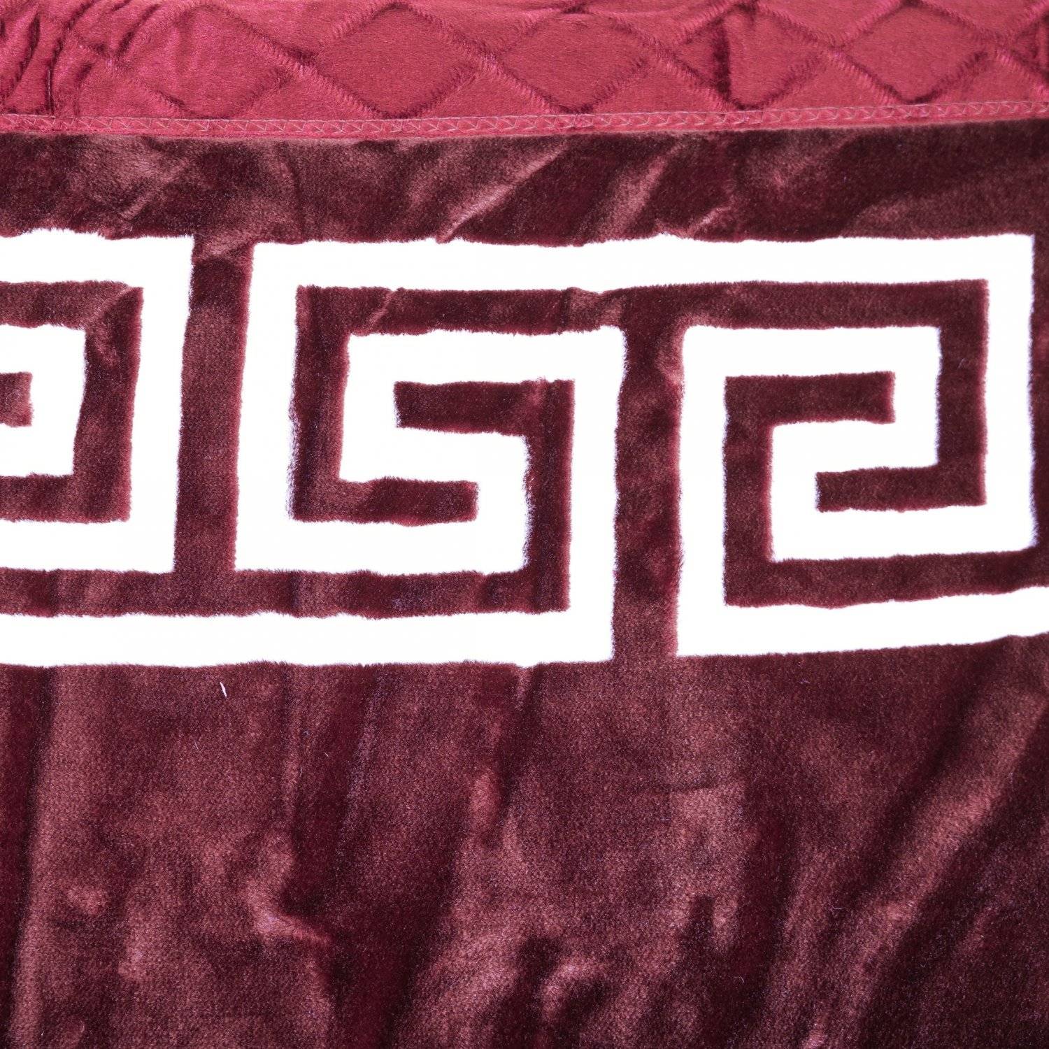 Weiche Decke aus Polyester mit Muster 200 cm x 240 cm Doppellagig Kuscheldecke Fleecedecke Bordeaux