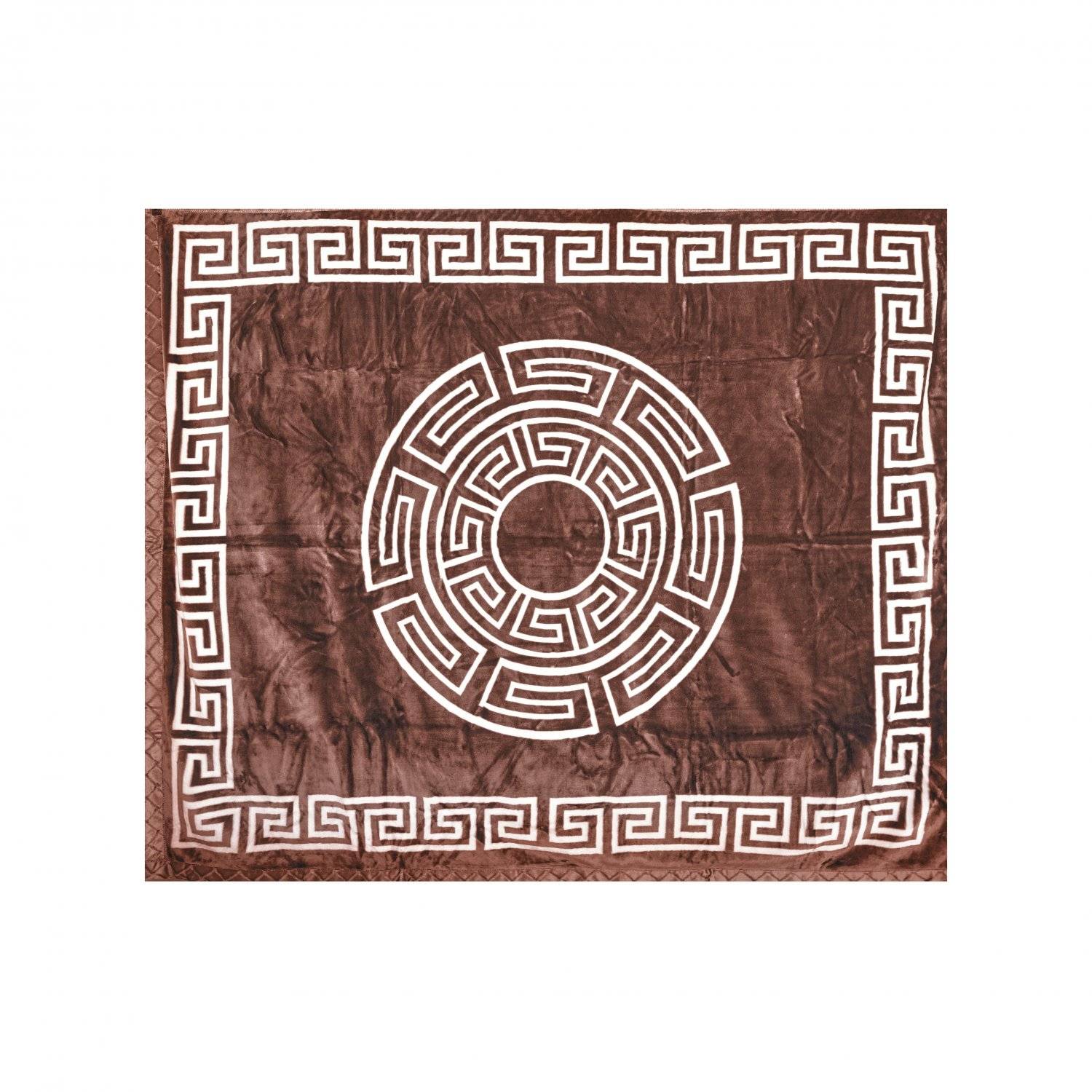 Weiche Decke aus Polyester mit Muster 200 cm x 240 cm Doppellagig Kuscheldecke Fleecedecke Braun