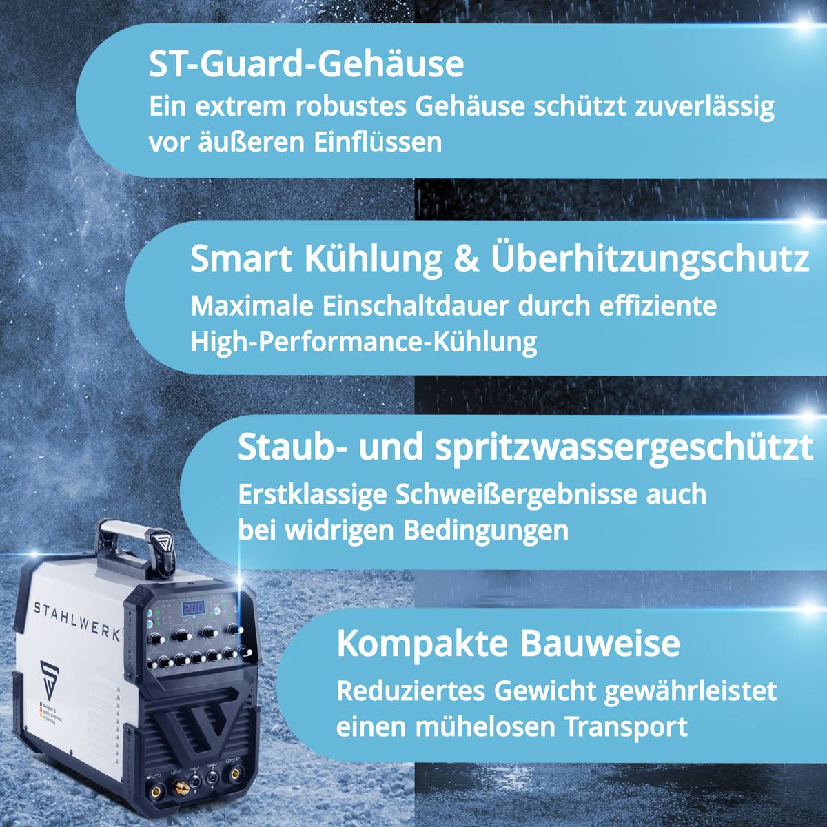 STAHLWERK Schweißgerät AC/DC WIG 200 Puls ST IGBT / 200 A