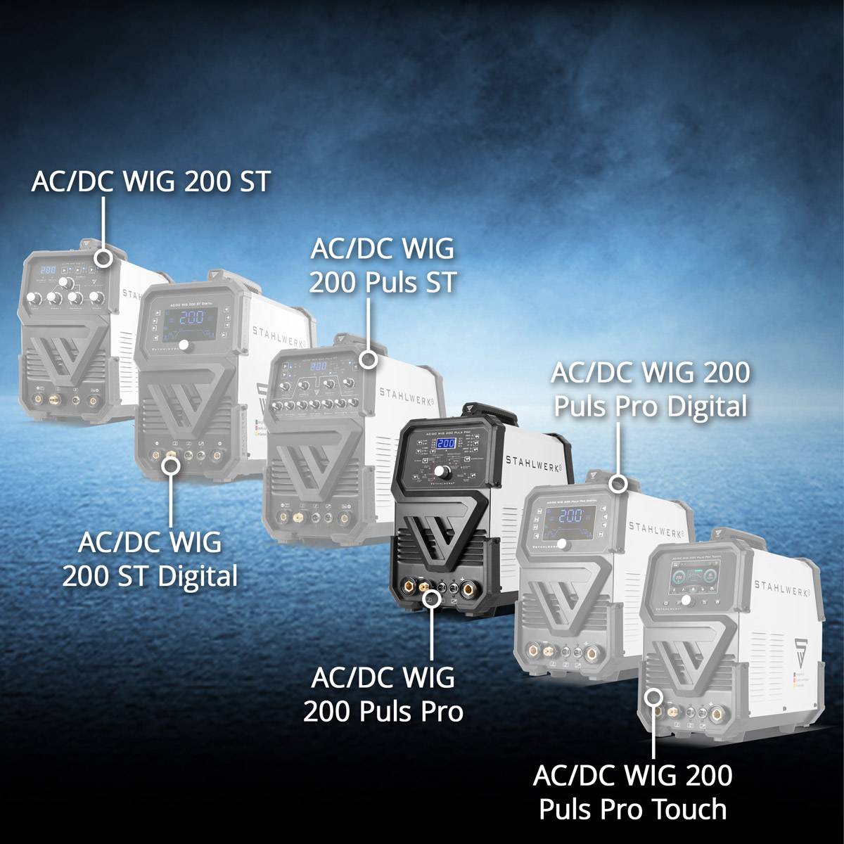STAHLWERK Digitales Schweißgerät AC/DC WIG 200 Puls Pro IGBT Inverter 200A