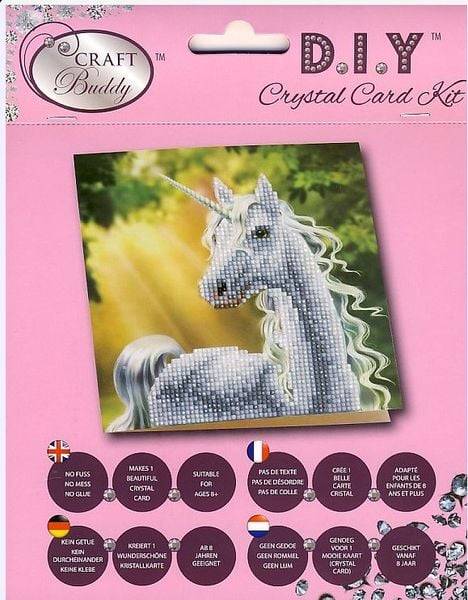 Craft Buddy CCK-A2 - Sunshine Unicorn, 18x18cm Crystal Art Card, Diamond Painting