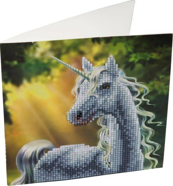 Craft Buddy CCK-A2 - Sunshine Unicorn, 18x18cm Crystal Art Card, Diamond Painting