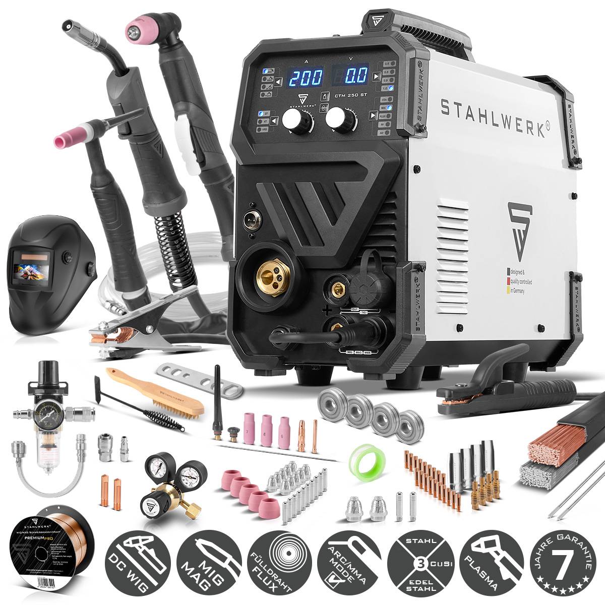 STAHLWERK 4 in 1 Kombi-Schweißgerät CTM-250 ST Vollausstattung