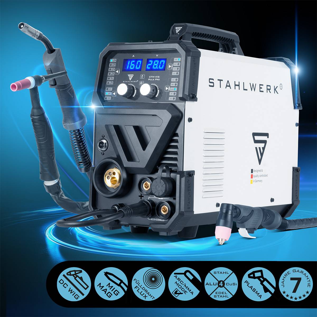 STAHLWERK Kombi Schweißgerät CTM-416 PULS 6-in-1 160 A
