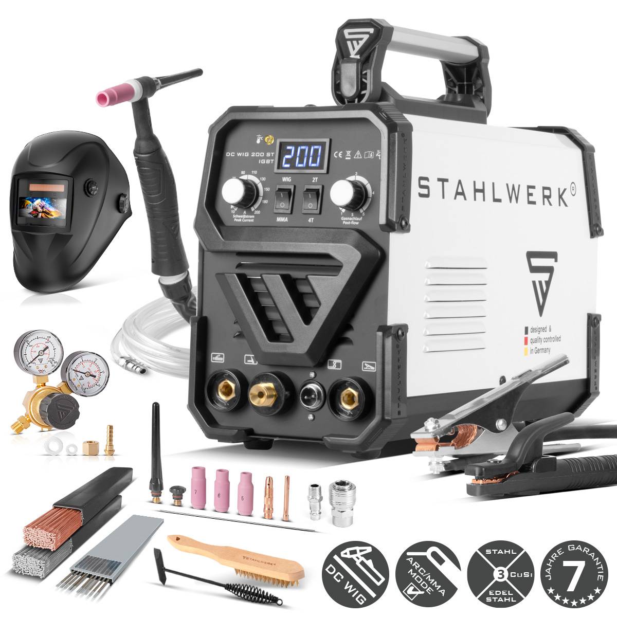 STAHLWERK Schweißgerät DC WIG 200 ST IGBT Vollausstattung