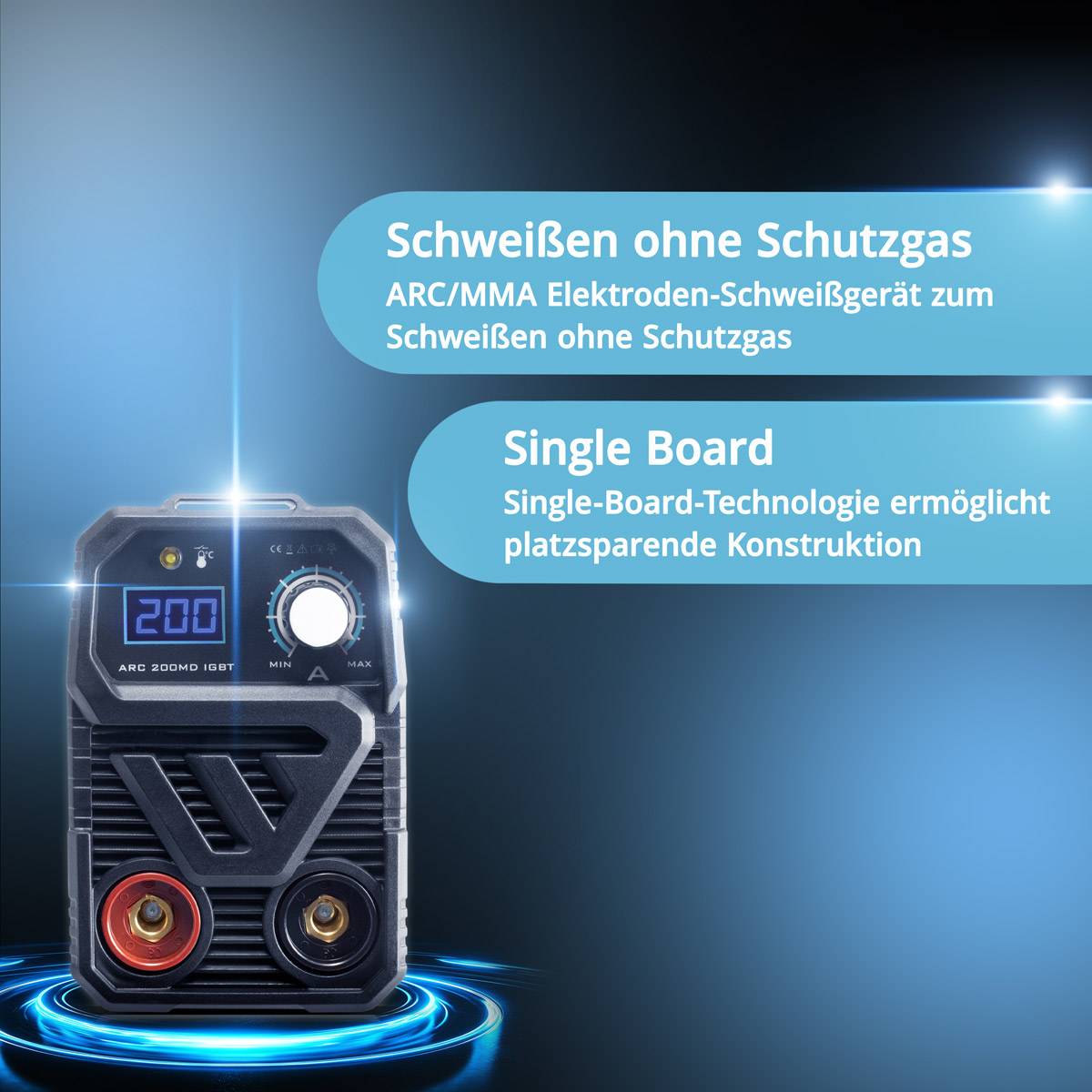 STAHLWERK Schweißgerät ARC 200 MD IGBT MMA E Hand Inverter Single-Board 200 A