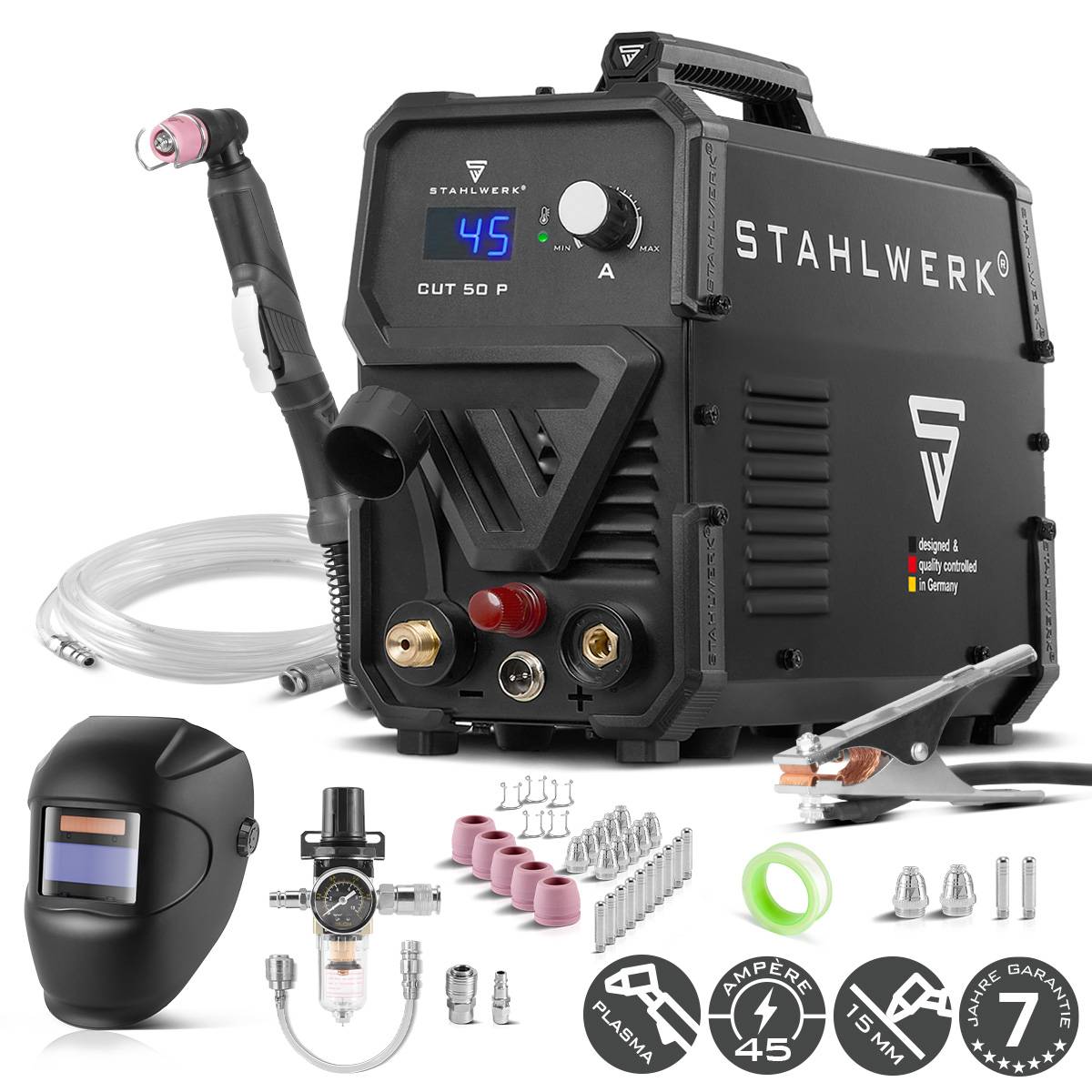 STAHLWERK Plasmaschneider CUT 50 P Vollausstattung mit 45 Ampere