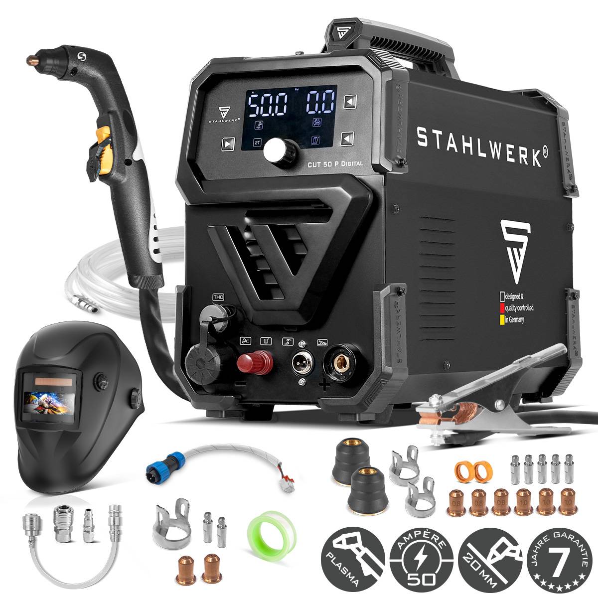 STAHLWERK Plasmaschneider CUT 50 P Digital Vollausstattung 20 mm Schneidleistung