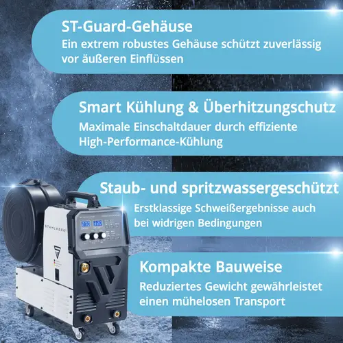 STAHLWERK Schweißgerät MIG 270 Puls Pro 4-in-1 Schweißgerät Pulsfunktion 270 A STAHLWERK Schweißgerät MIG 270 Puls Pro 4-in-1 Schweißgerät Pulsfunktion 270 A