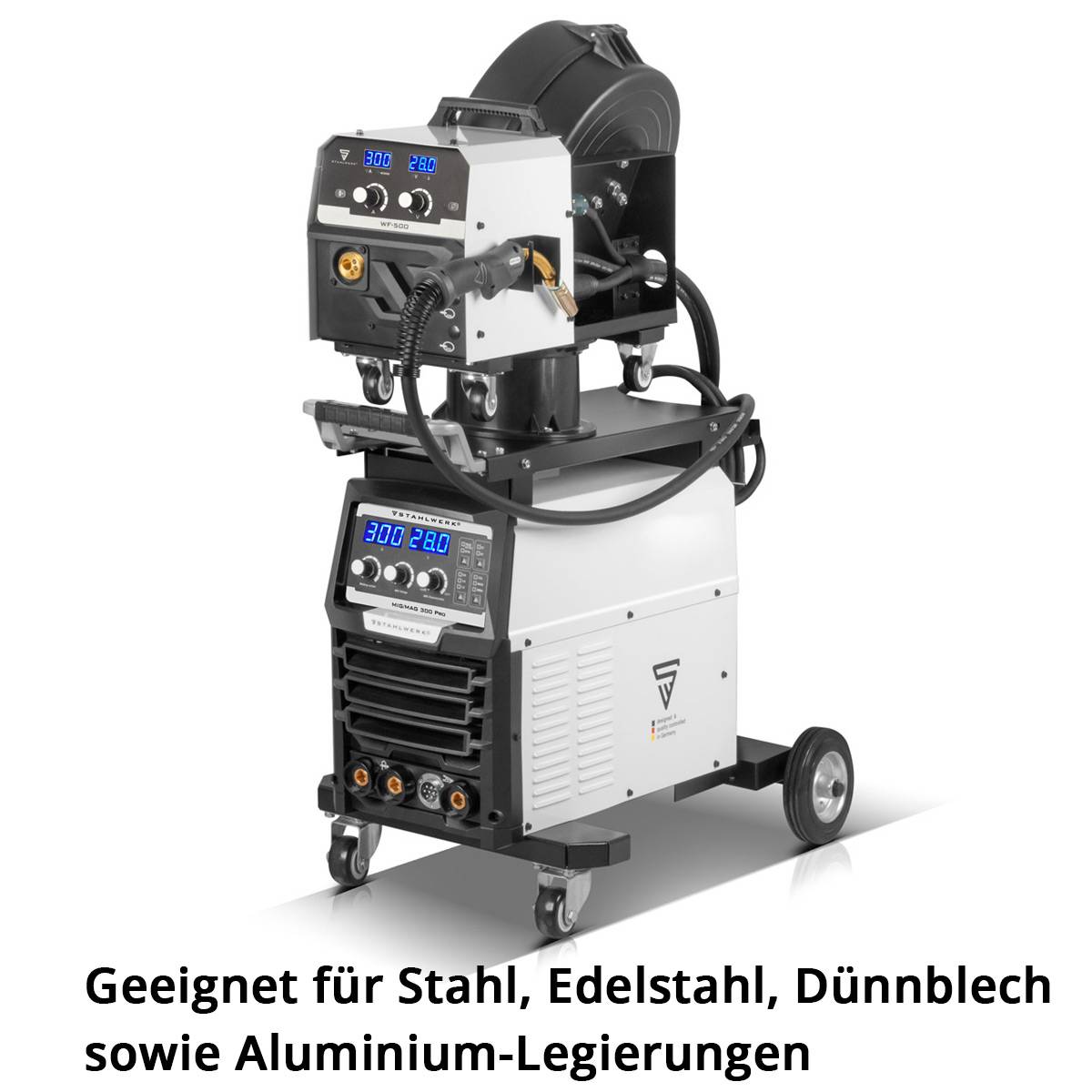 STAHLWERK Schweißgerät MIG MAG 300 Pro Vollsynergischer IGBT Vollausstattung