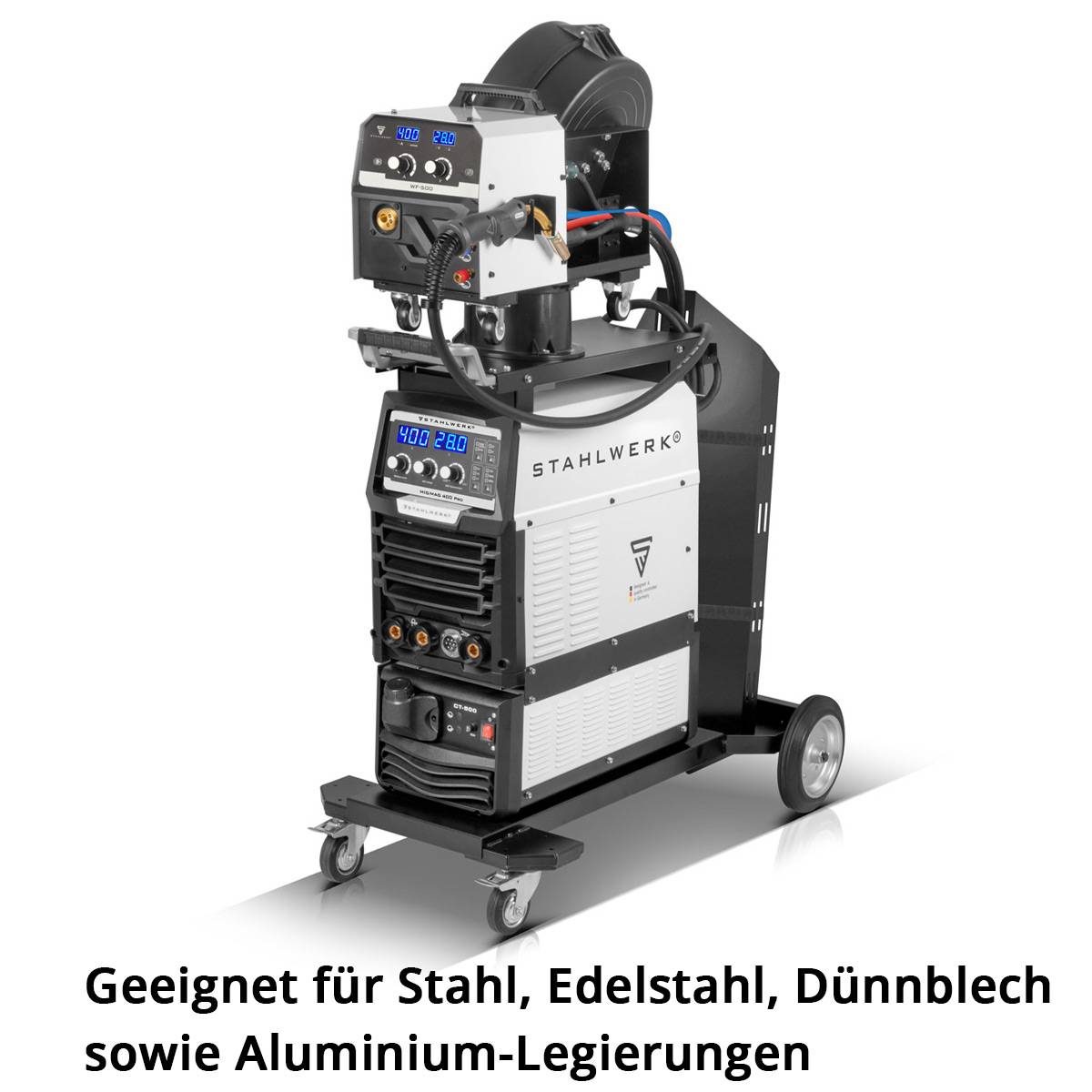 STAHLWERK Schweißgerät MIG MAG 400 Pro Vollsynergischer, wassergekühlter IGBT