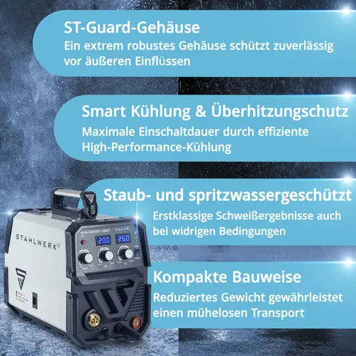 STAHLWERK Schweißgerät MIG MAG 200 ST IGBT Schutzgas mit 200 Ampere MMA E-Hand STAHLWERK Schweißgerät MIG MAG 200 ST IGBT Schutzgas mit 200 Ampere MMA E-Hand