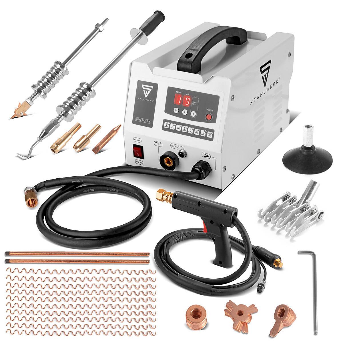 STAHLWERK Ausbeulspotter CBR-90 ST mit 3.000W und 230V Smart Repair Ausbeul-Set