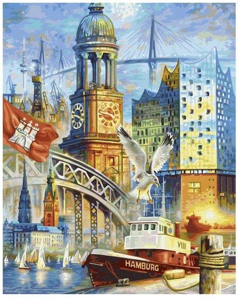 Schipper 609130891 - Malen nach Zahlen, Hamburg, meine Perle, 40x50cm