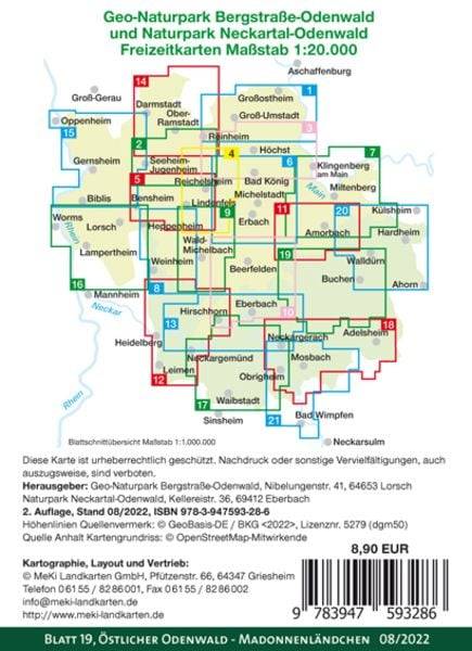 Östlicher Odenwald - Madonnenländchen 1 : 20.000