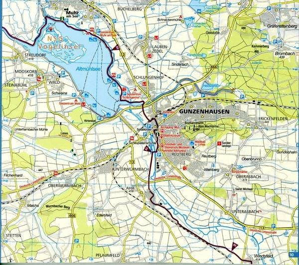 KOMPASS Fahrrad-Tourenkarte Altmühltalradweg 1:50.000