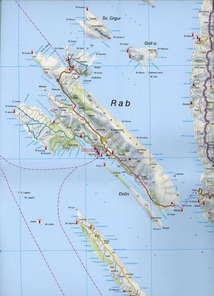 Cres - LoSinj - Krk - Rab, Top 10 Tips, Autokarte 1:100.000