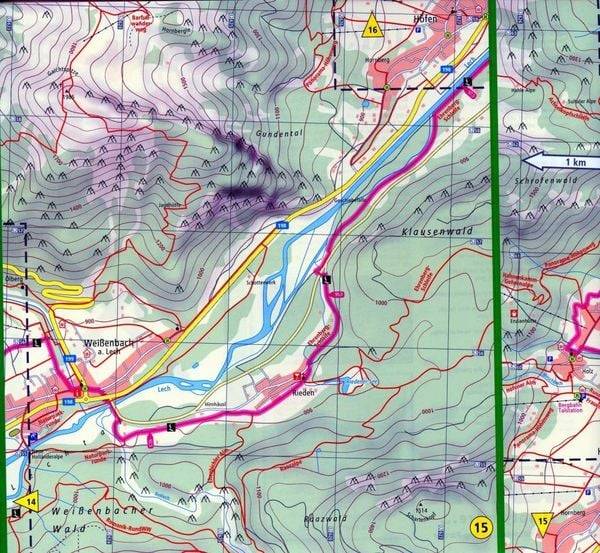 Lechweg, Formarinsee - Füssen 1:25 000