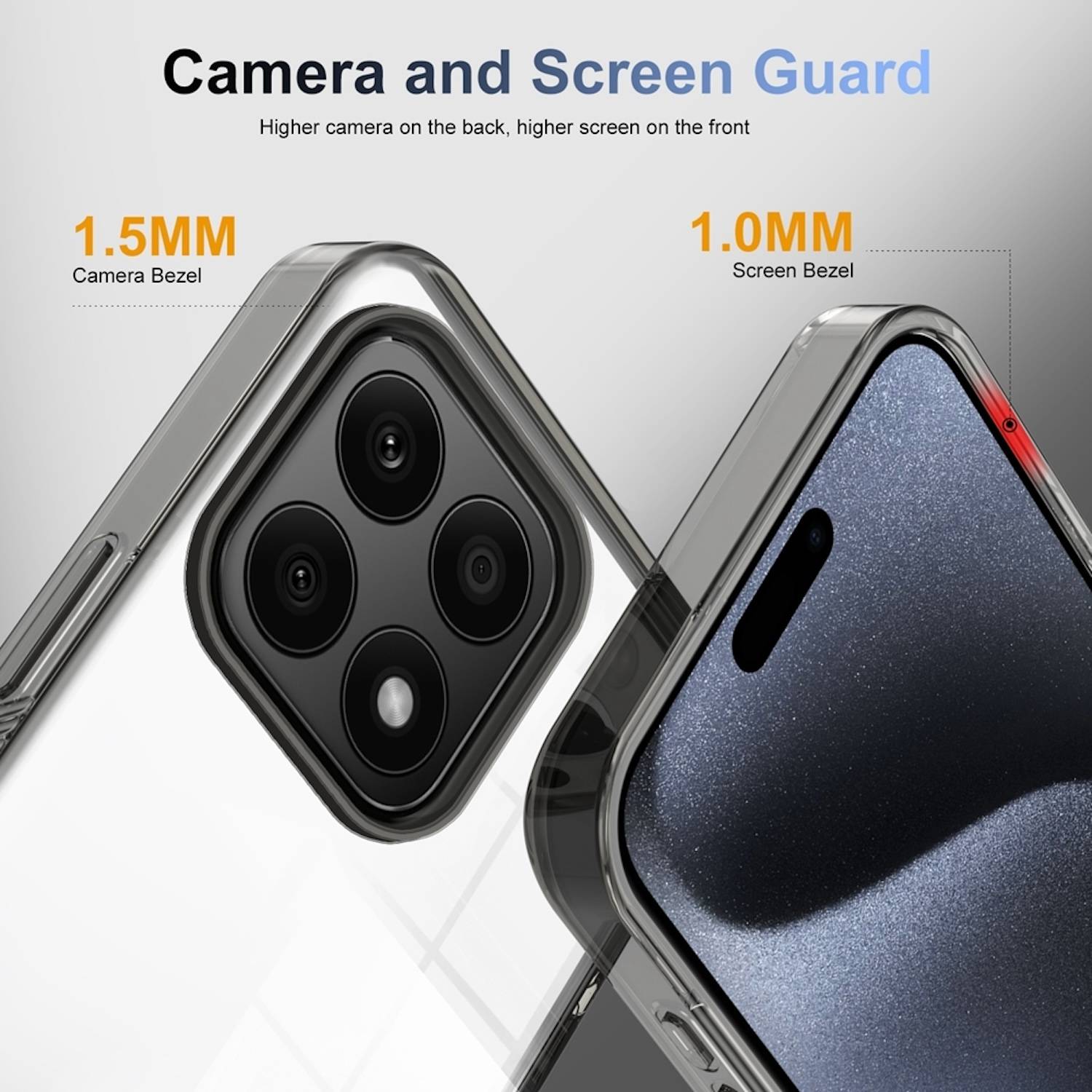 Für Honor X8b TPU / Acryl Hybrid Schutz Handy Hülle Case Cover Schwarz