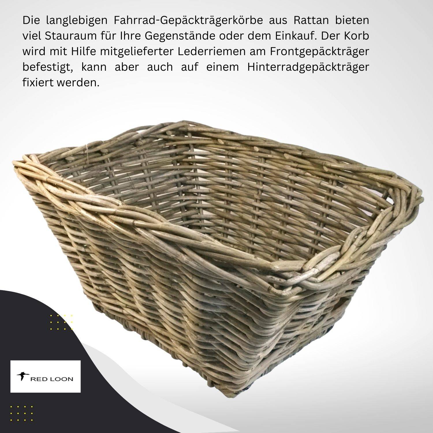 Frontgepäckträger Fahrrad + Fahrradkorb | Fahrrad Gepäckträger vorne | Gepäckträger Vorderrad | Fahrrad Gepäckhalter | Front Loader | Red Loon