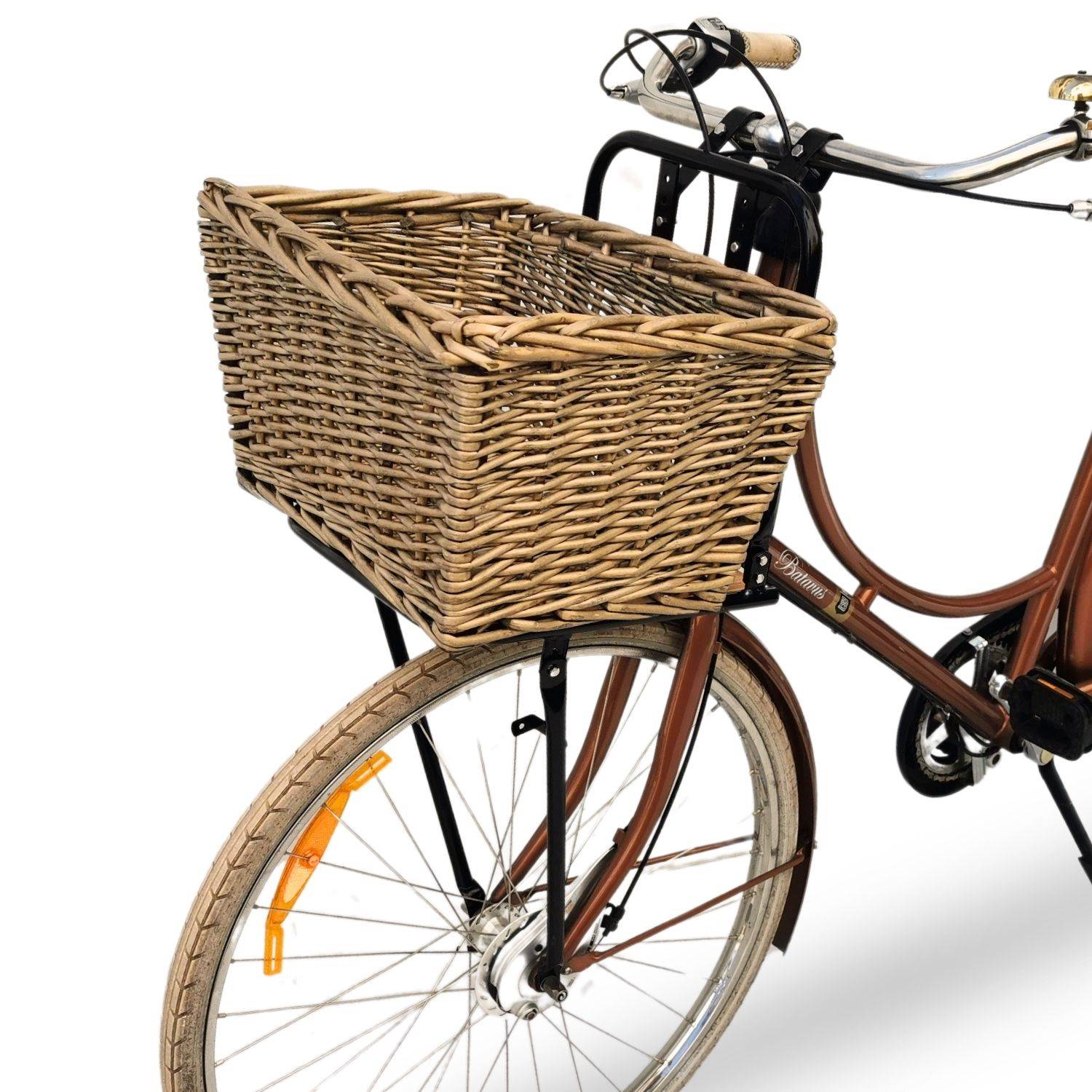 Frontgepäckträger Fahrrad + Fahrradkorb | Fahrrad Gepäckträger vorne | Gepäckträger Vorderrad | Fahrrad Gepäckhalter für Hollandrad | Front Lo