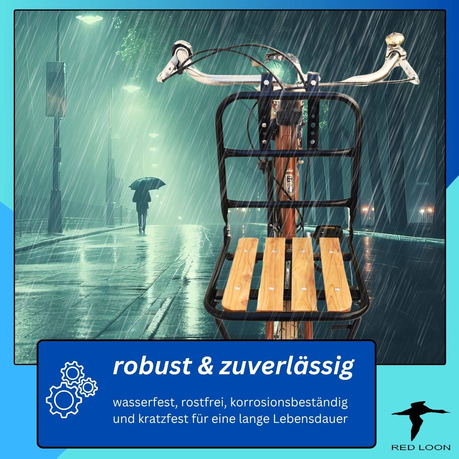 Frontgepäckträger Fahrrad + Fahrradkorb | Fahrrad Gepäckträger vorne | Gepäckträger Vorderrad | Fahrrad Gepäckhalter für Hollandrad | Front Lo