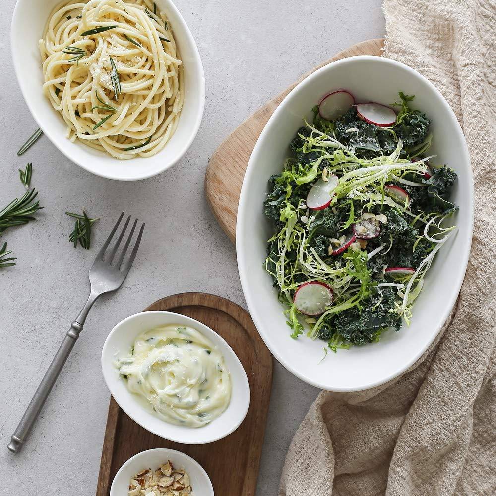 DOWAN 89ml/8er-Set Keramik-Dip-Schalen, Dip-Schalen, Saucenboot-Keramik-Dip-Becher für Grillabende und Partyessen,Weiß