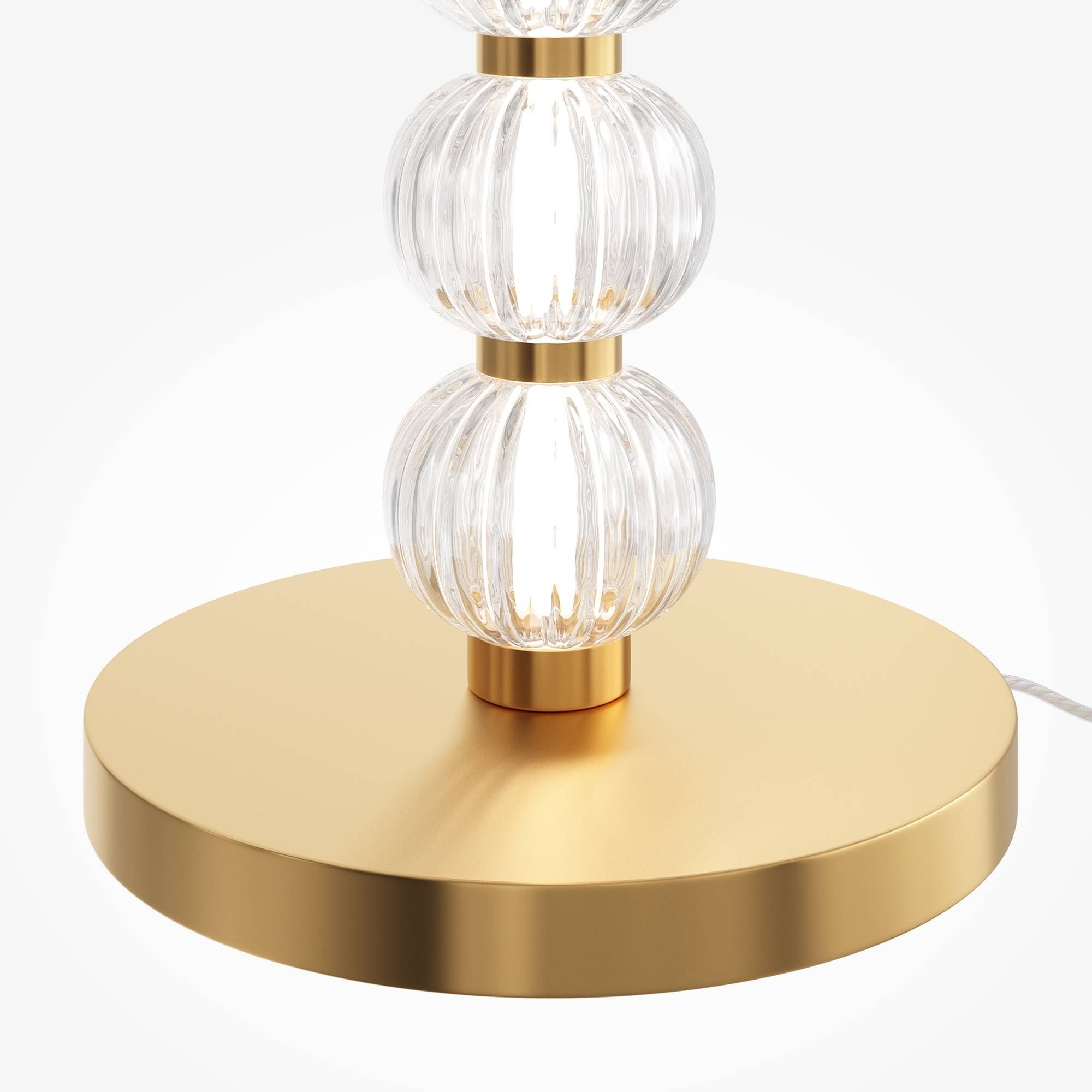 Maytoni Moderne Stehleuchte Amulet LED incl. Gold aus Silicone und Glas , Metall 1550 Lumen Energieeffizient 33W für Küche, Schlafzimmer, Wohnzimmer