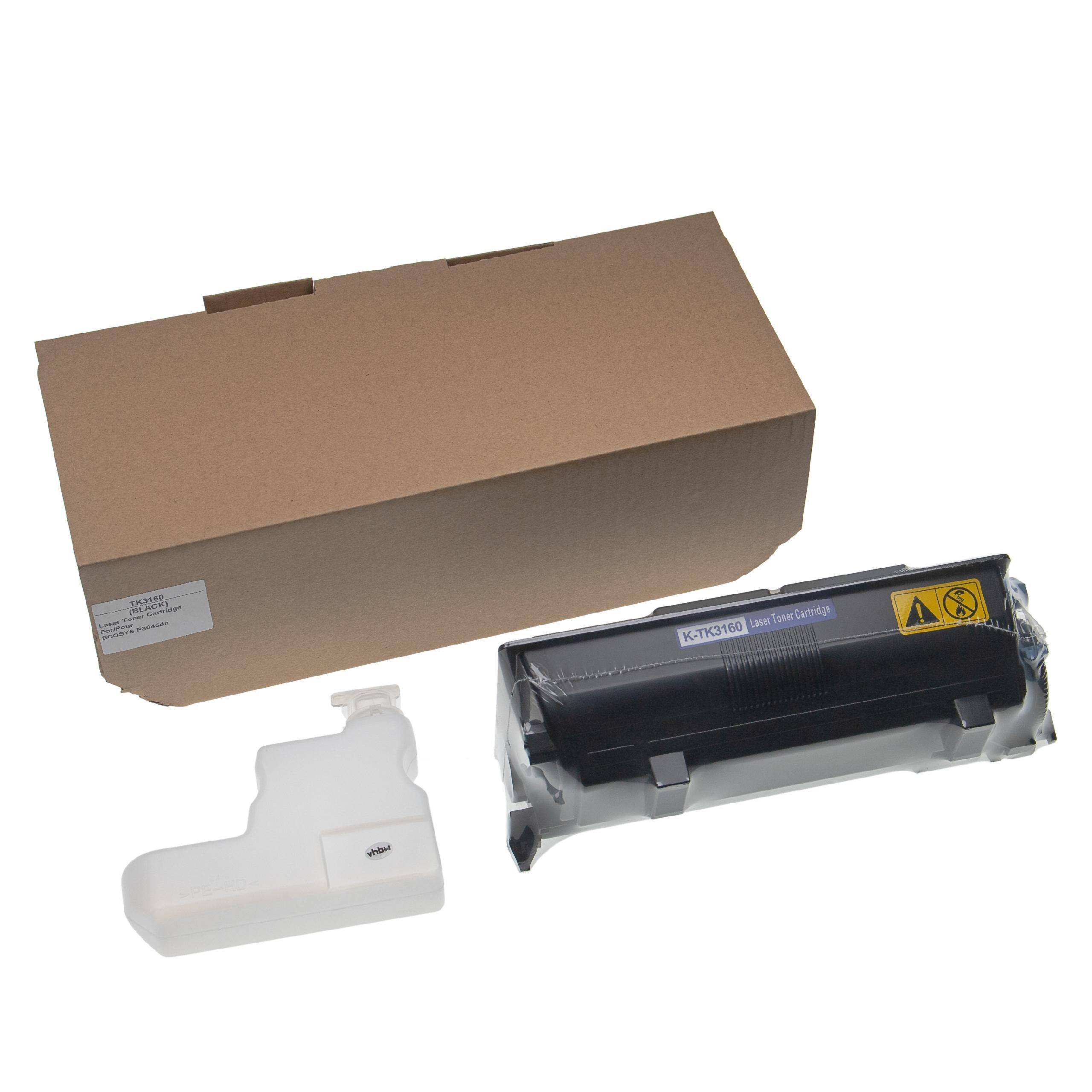 vhbw Toner kompatibel mit Kyocera ECOSYS P 3155 dn, 3260 DN Drucker - Kompatible Tonerkartusche + Resttonerbehälter, Schwarz