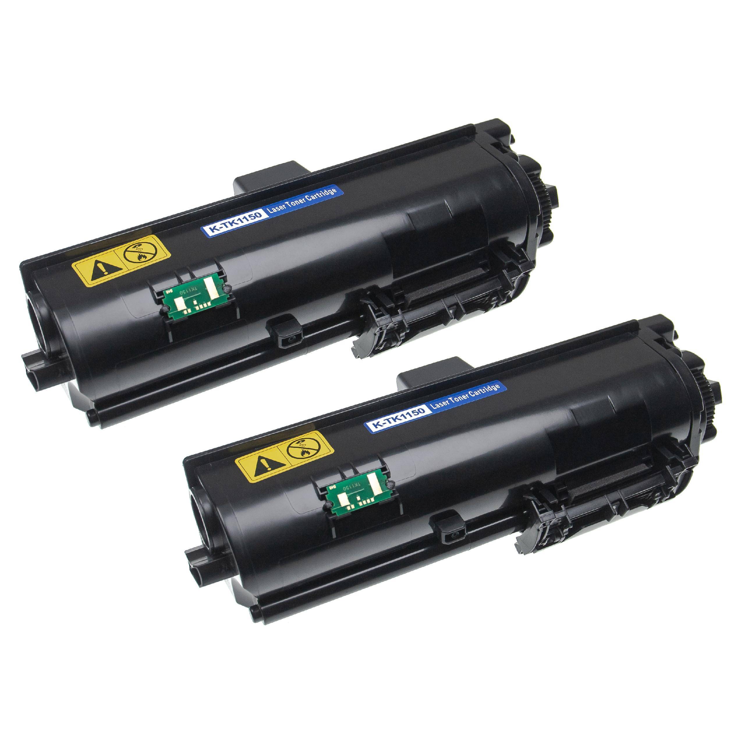 vhbw 2x Toner kompatibel mit Kyocera ECOSYS P 2200 Series, 2235 d, 2235 dn, 2235 dw, 2235 Series Drucker - Kompatible Tonerkartuschen, Schwarz