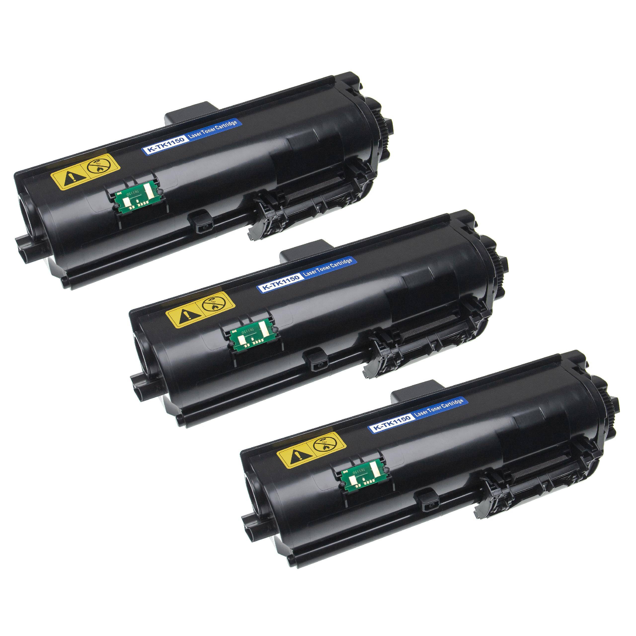 vhbw 3x Toner kompatibel mit Kyocera ECOSYS P 2235 d, 2235 Series, 2235 dw, 2235 dn, 2200 Series Drucker - Kompatible Tonerkartuschen, Schwarz