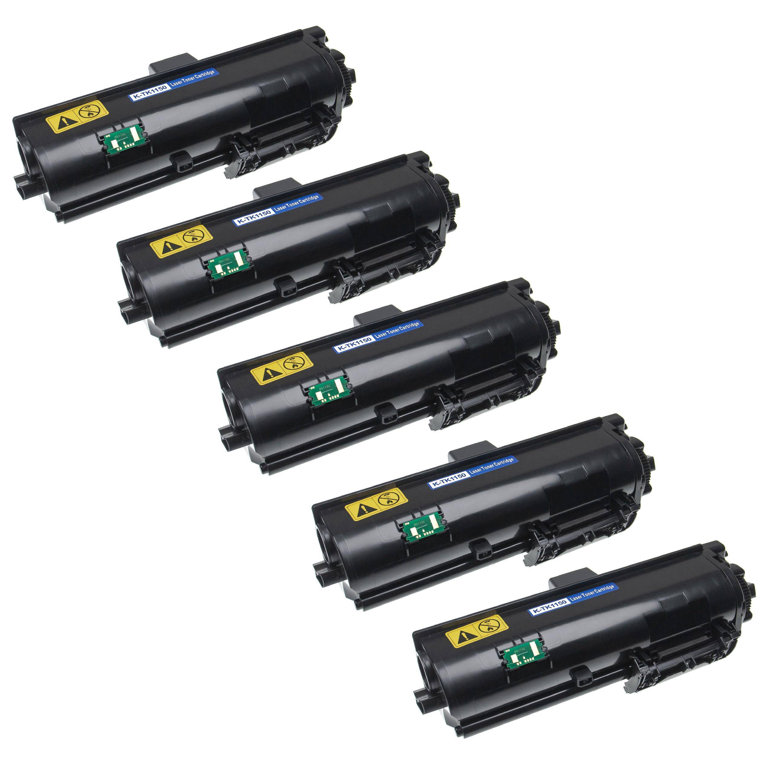 vhbw 5x Toner kompatibel mit Kyocera ECOSYS P 2235 d, 2235 Series, 2235 dw, 2235 dn, 2200 Series Drucker - Kompatible Tonerkartuschen, Schwarz