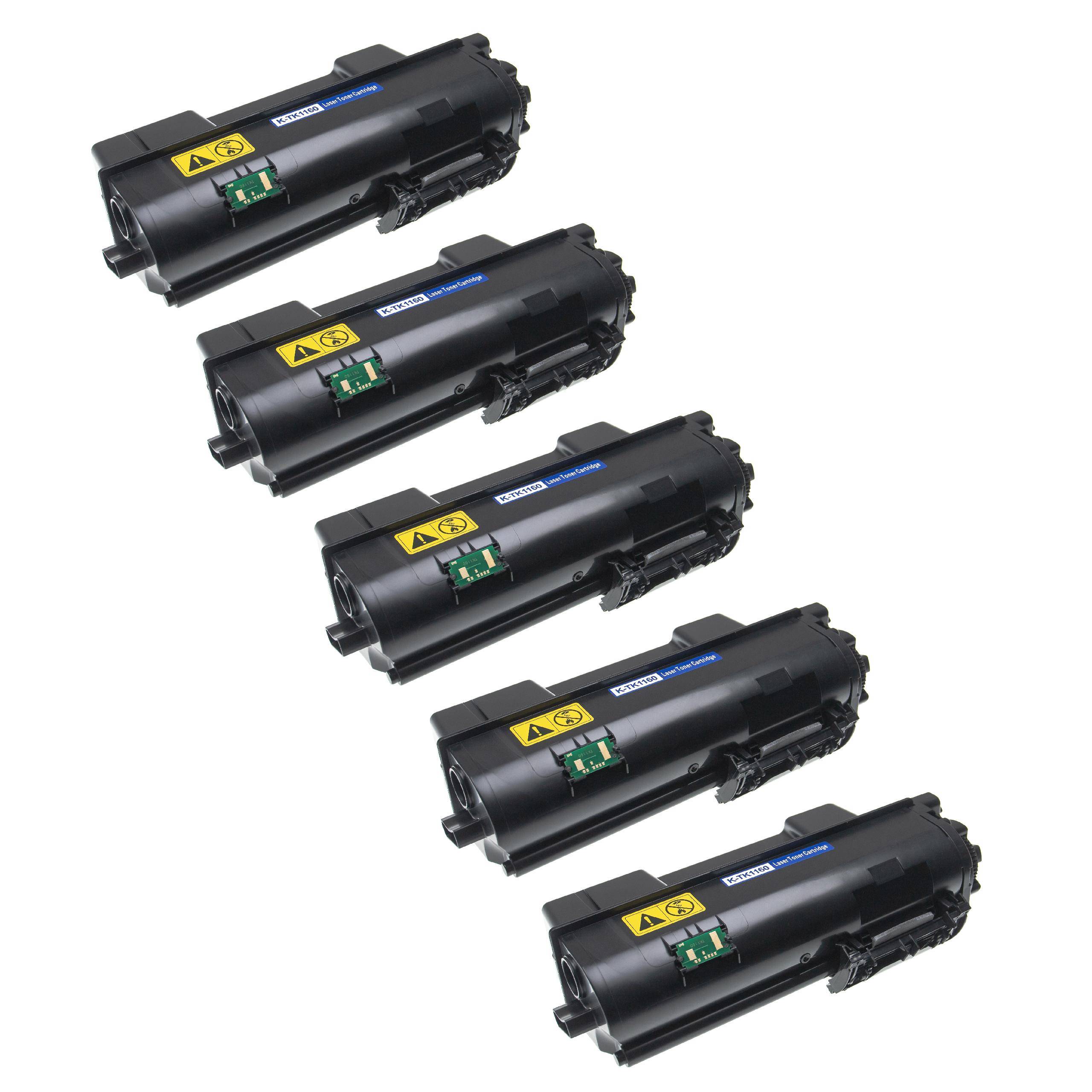 vhbw 5x Toner kompatibel mit Kyocera ECOSYS P 3060 dn, 3145 dn, 3150 dn Drucker - Kompatible Tonerkartuschen, Schwarz