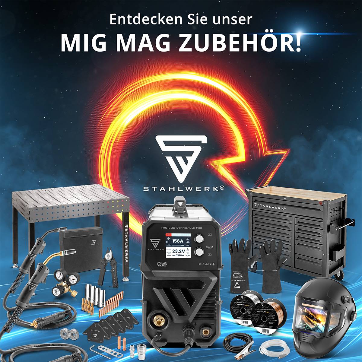 STAHLWERK Fülldraht FLUX E71T-GS 1 mm 5 kg Drahtrolle D200 Schweißdraht MIG MAG