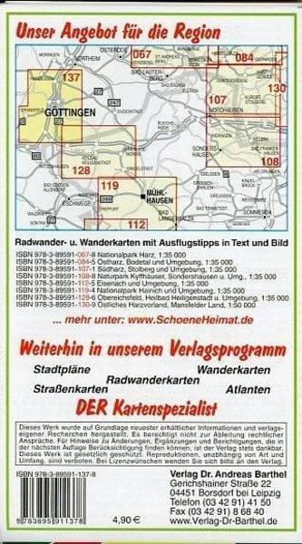 Radwander- und Wanderkarte Göttingen und Umgebung 1 : 35 000