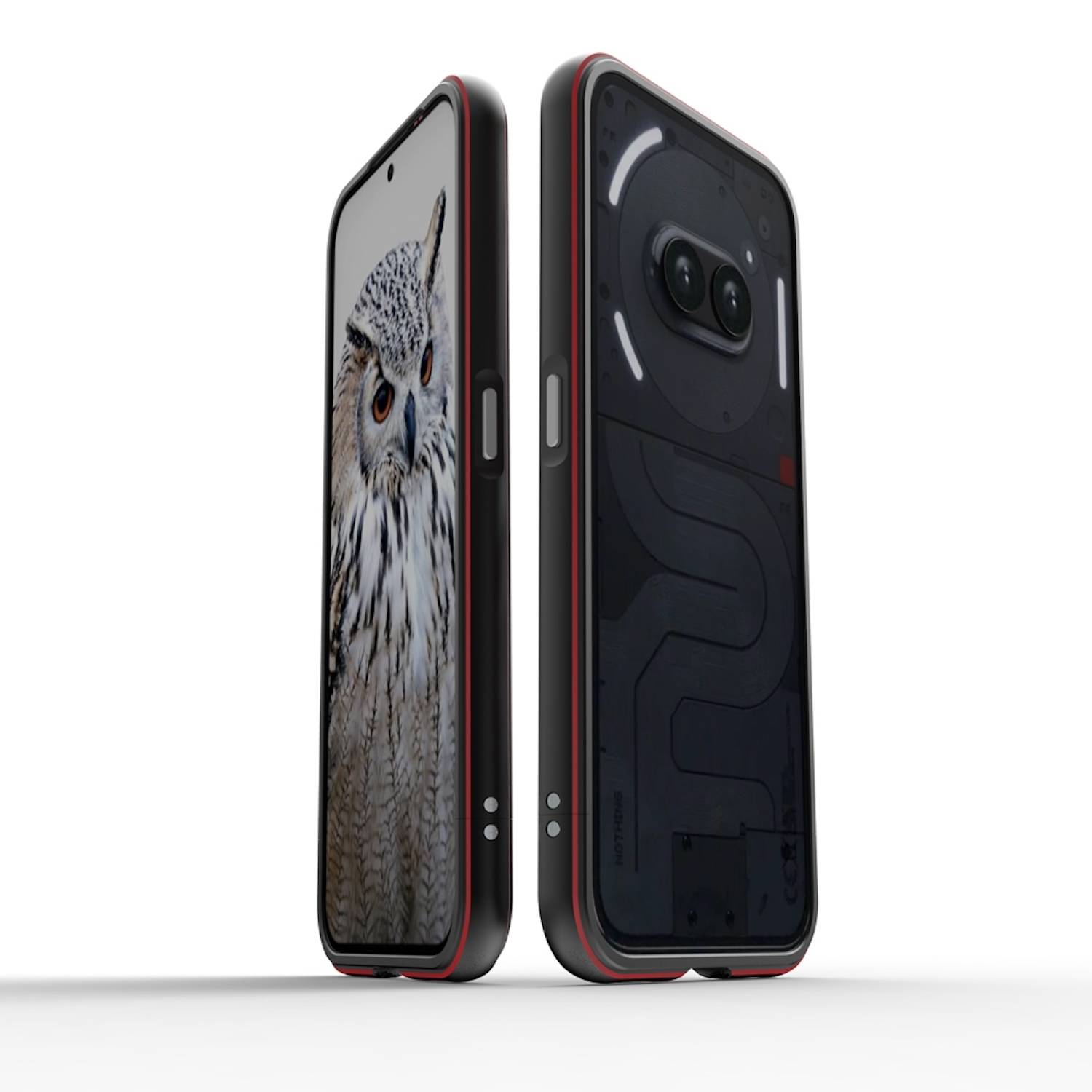 Für Nothing Phone 2a / Plus Aurora Series Metall Schutz Rahmen Handy Hülle Schwarz / Rot