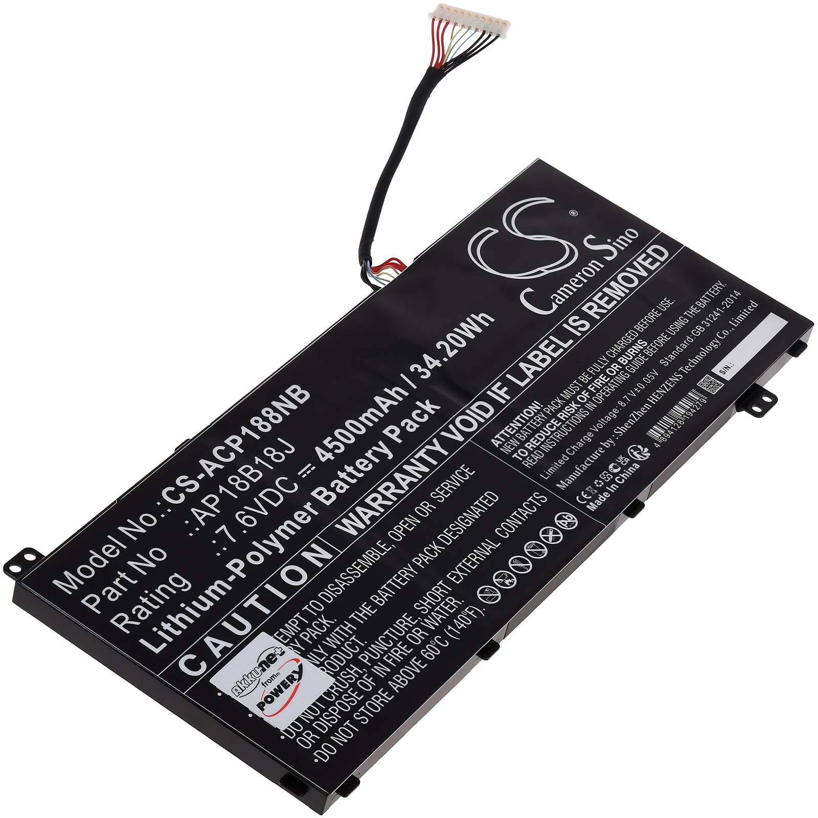 Powery Akku für Acer Aspire 3 A314-32-33 Laptop, 7,6V, Li-Polymer