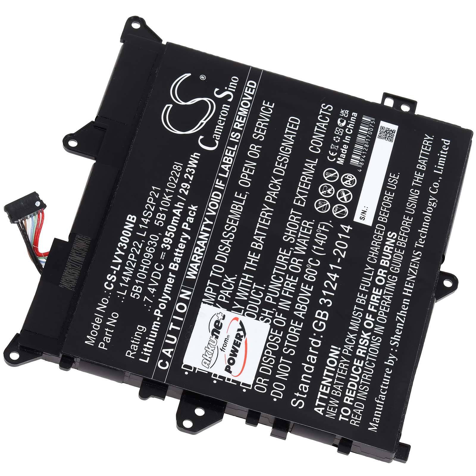Powery Akku kompatibel mit Lenovo Typ L14S2P21, 7,4V, Li-Polymer