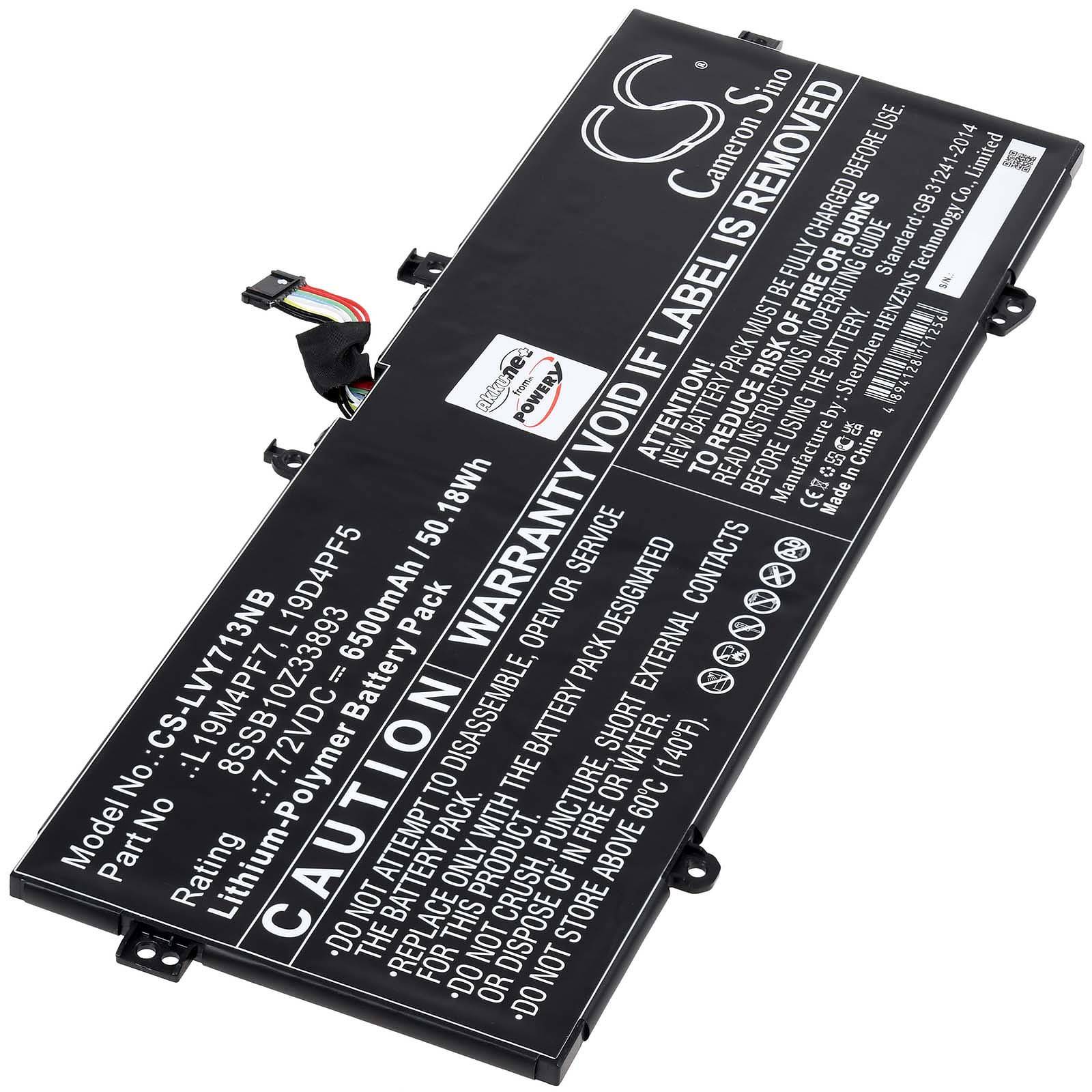 Powery Akku kompatibel mit Lenovo Typ L19D4PF5, 7,72V, Li-Polymer