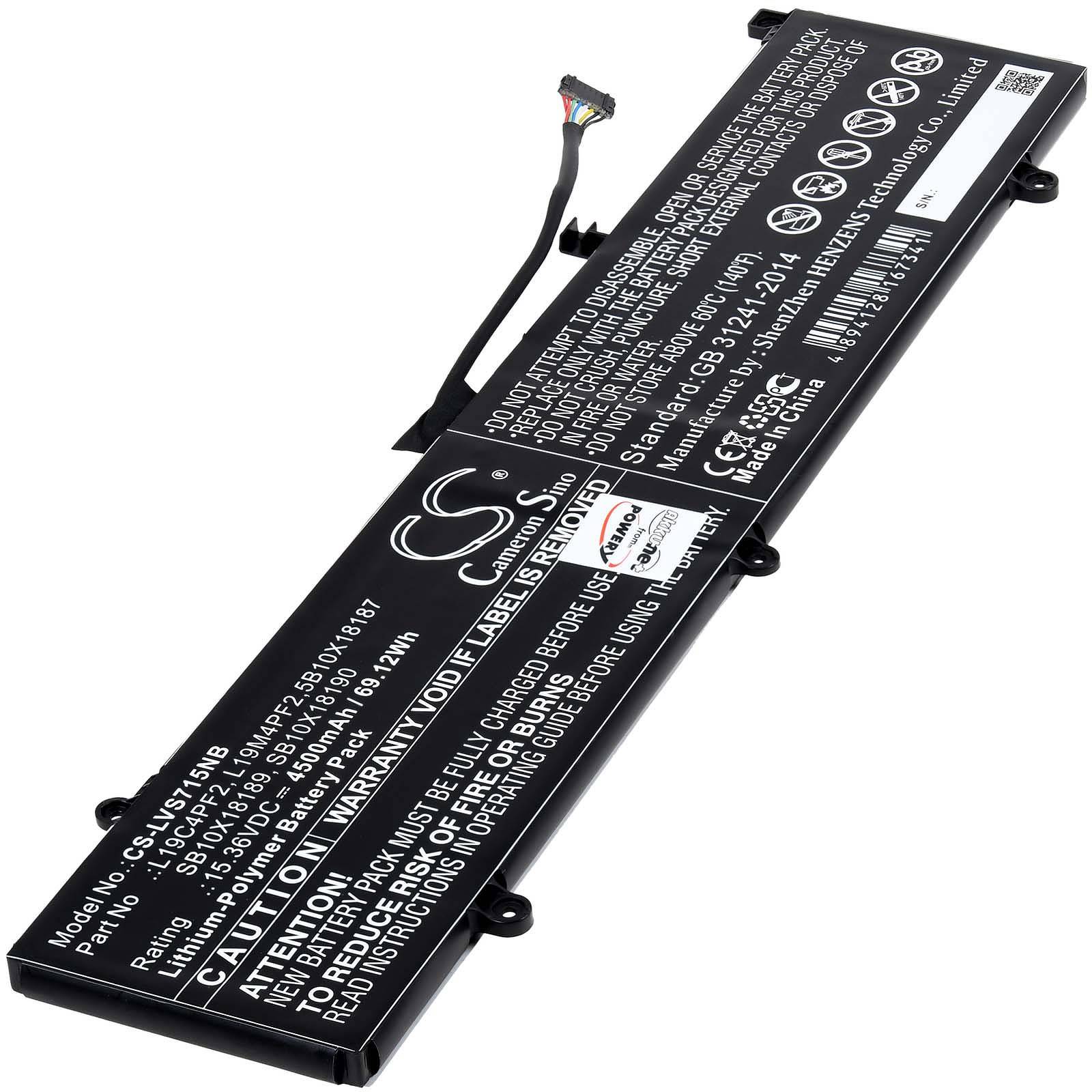 Powery Akku kompatibel mit Lenovo Typ 5B10X18187, 15,36V, Li-Polymer