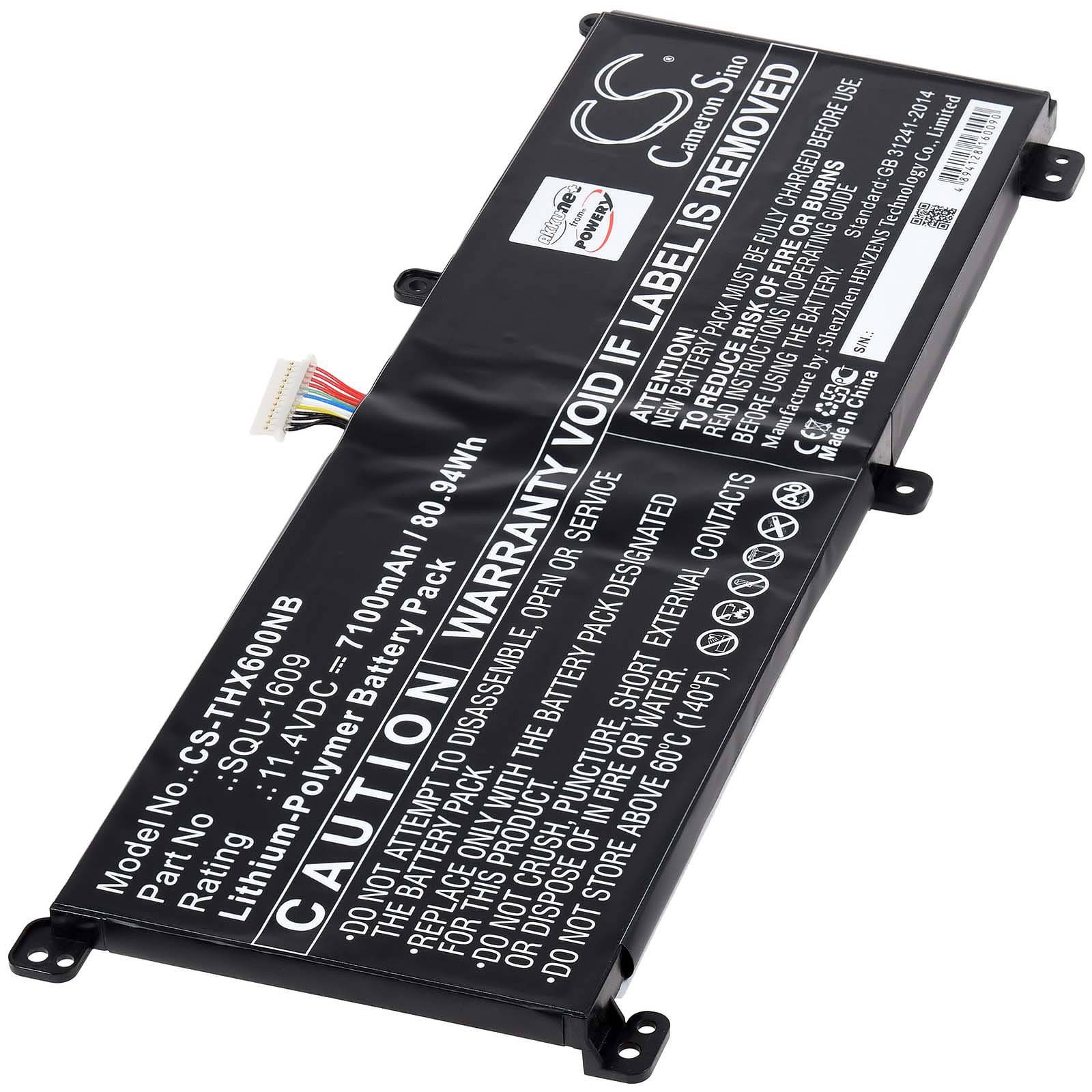 Powery Akku kompatibel mit Schenker Typ SQU-1609, 11,4V, Li-Polymer