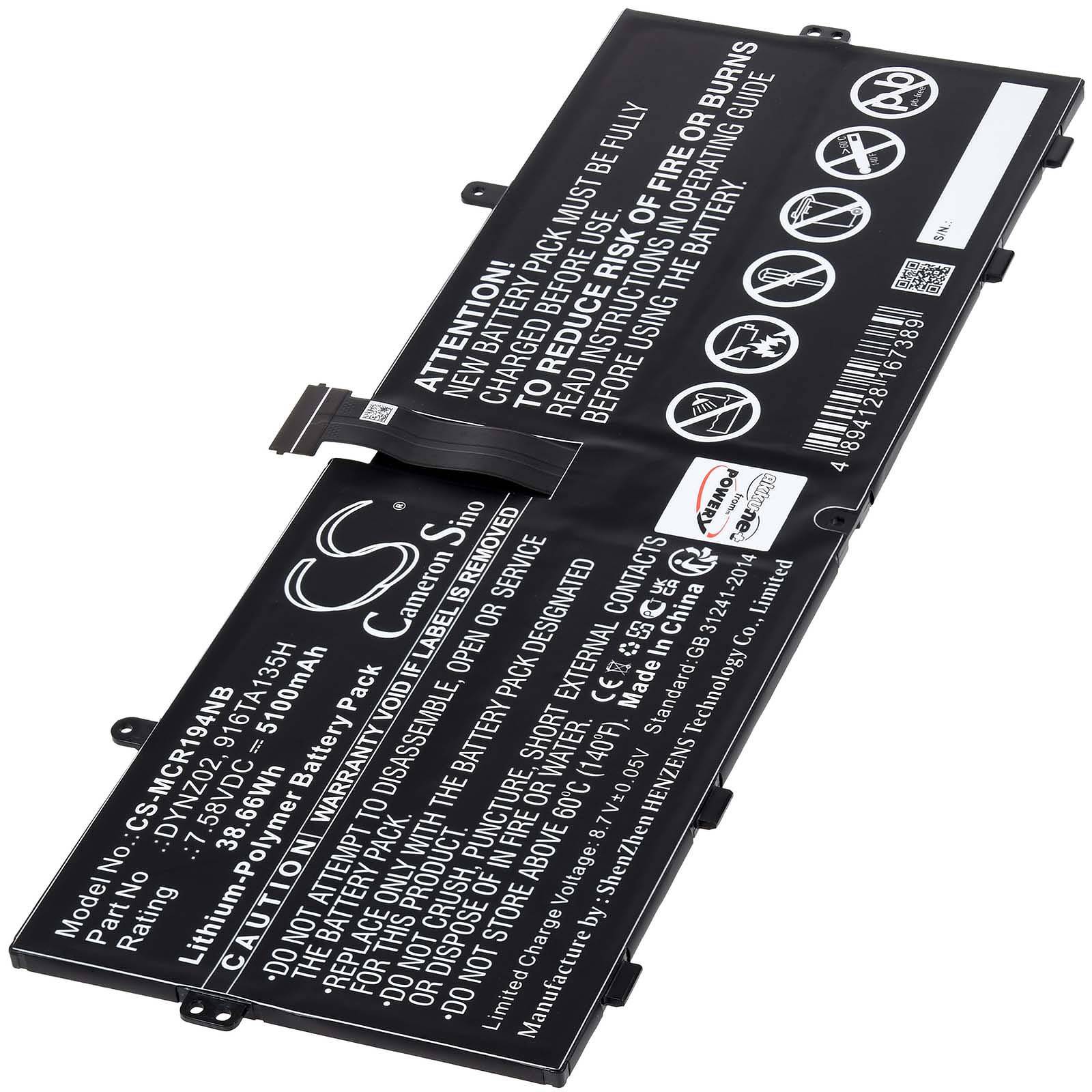 Powery Akku passend für Laptop Microsoft Surface Go 1943 Typ 916TA135H, 7,58V, Li-Polymer