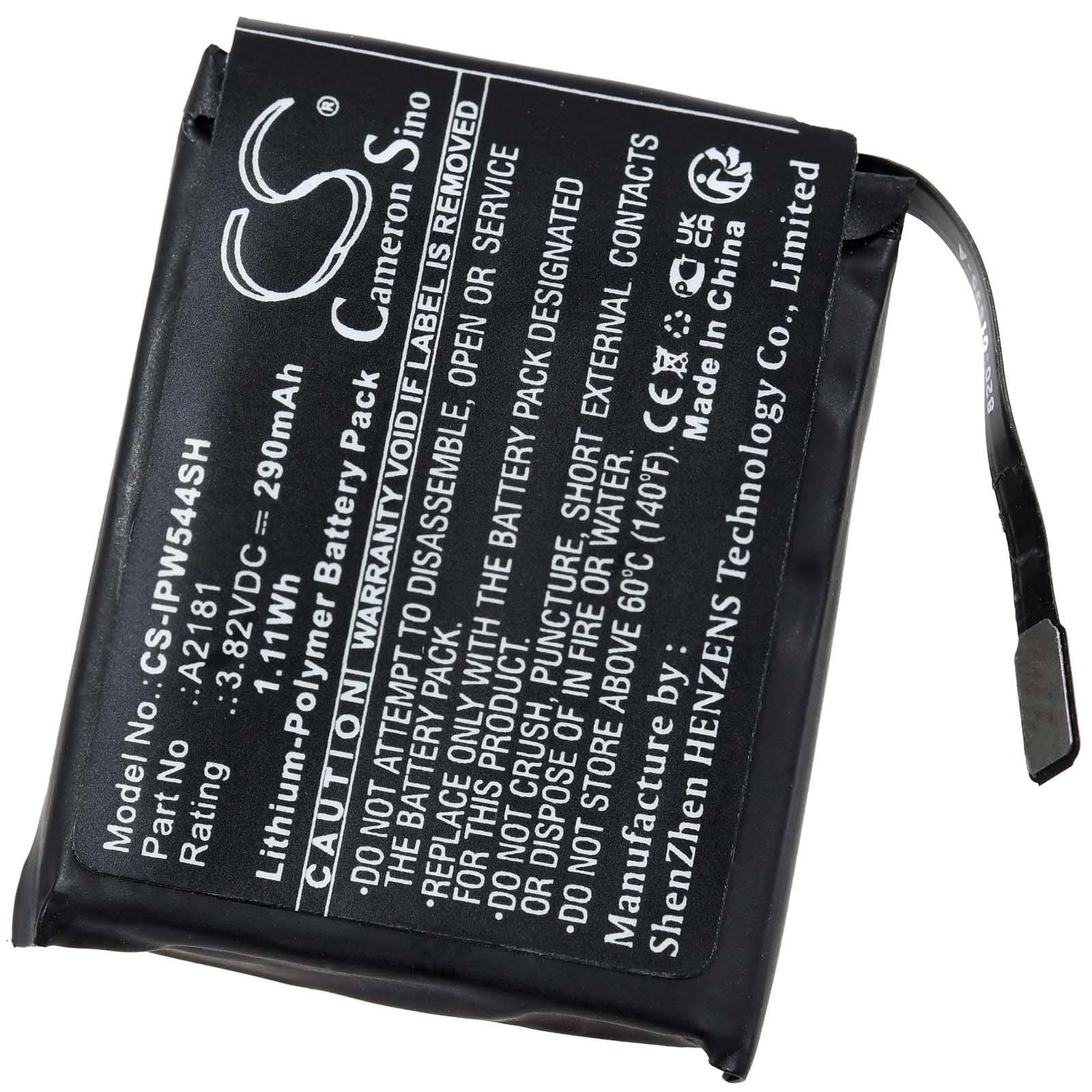 Powery Akku kompatibel mit Smartwatch Apple Watch 5 44mm / MWVF2LL/A / Typ A2181, 3,82V, Li-Polymer